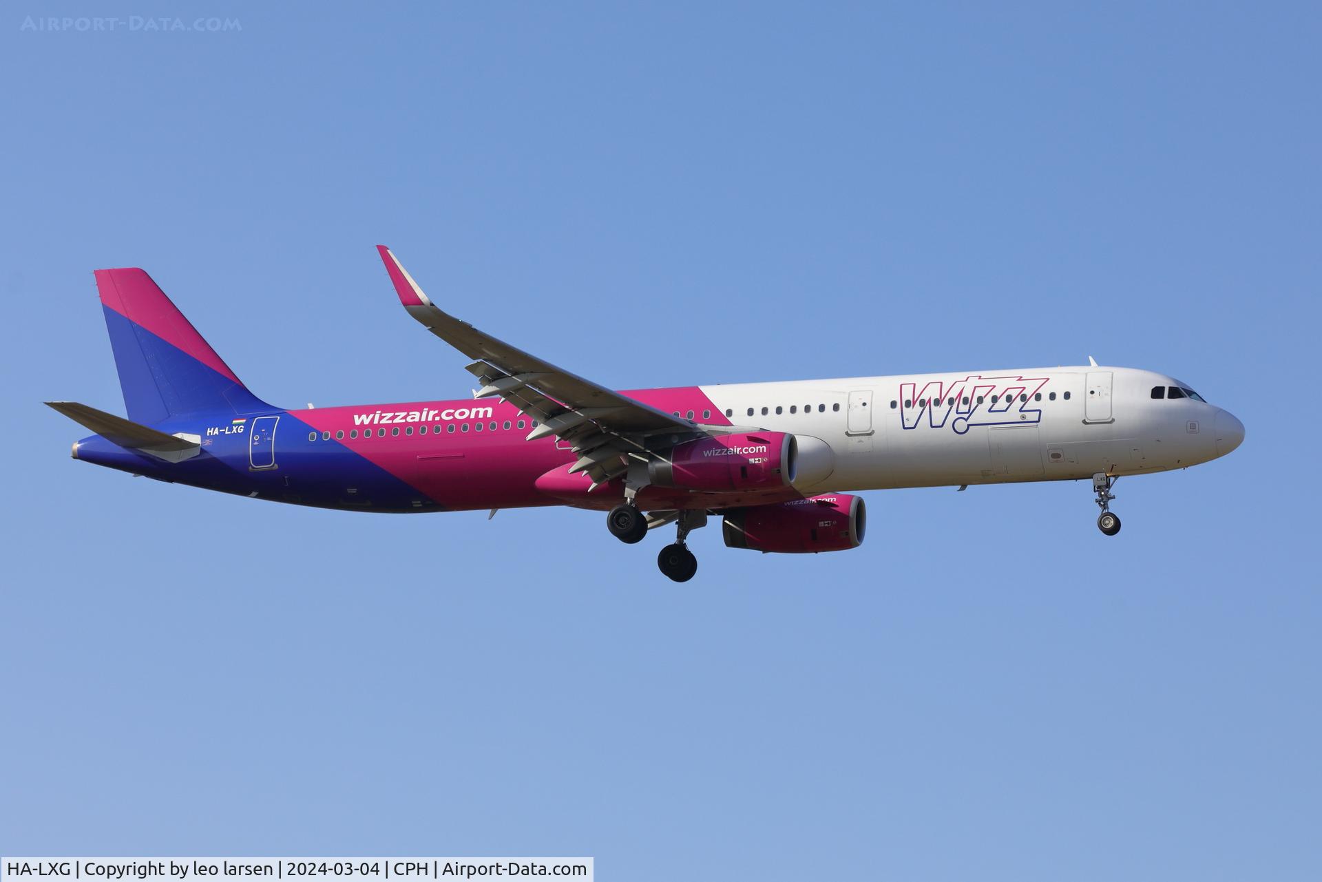 HA-LXG, 2016 Airbus A321-231 C/N 7182, Copenhagen 4.3.2024