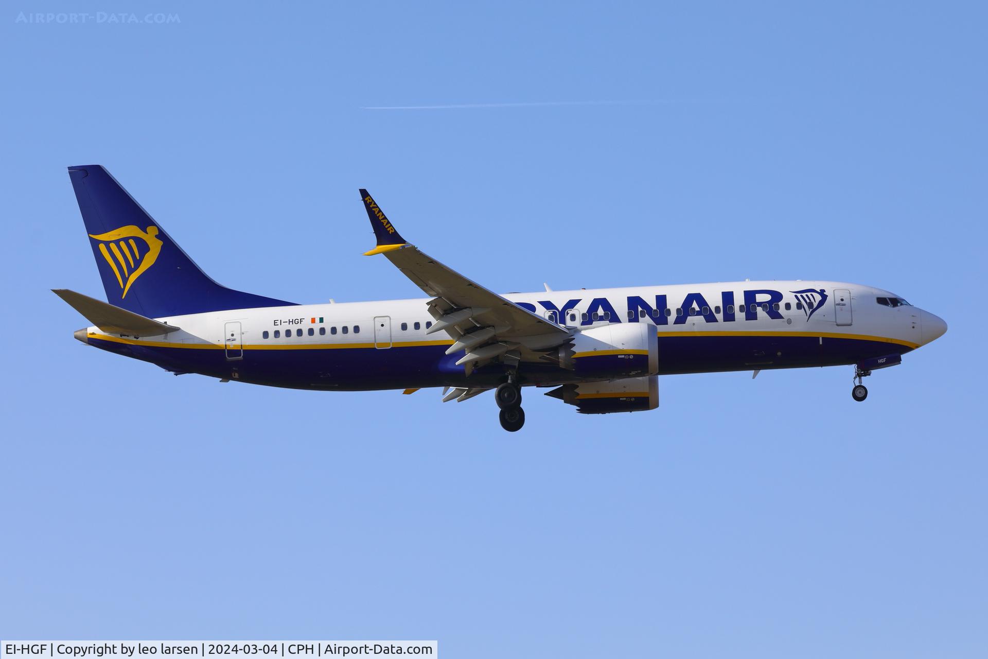 EI-HGF, 2019 Boeing 737-8-200 MAX C/N 62317, Copenhagen 4.3.2024