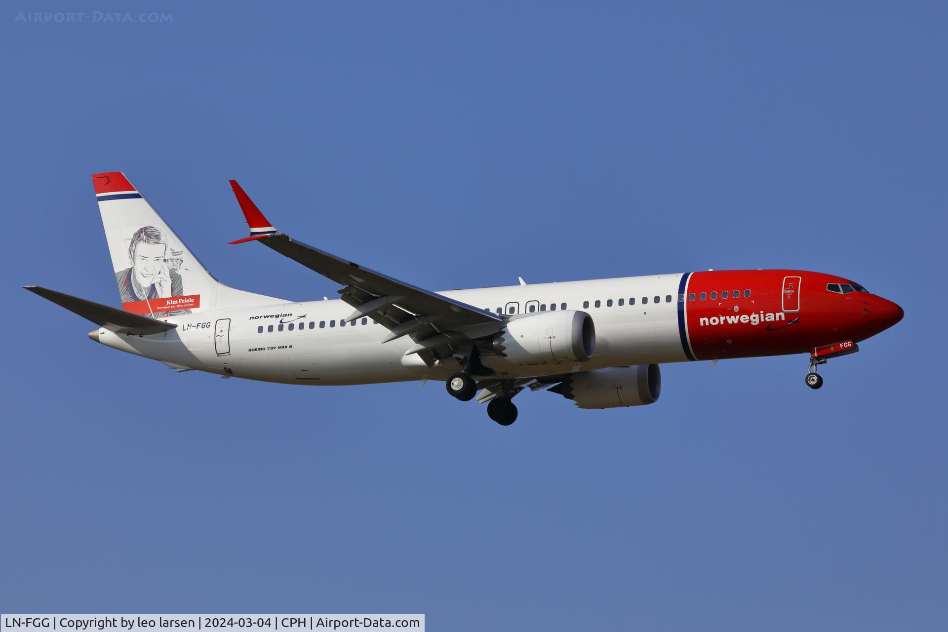 LN-FGG, 2021 Boeing 737-8 MAX C/N 43343, Copenhagen 4.3.2024
