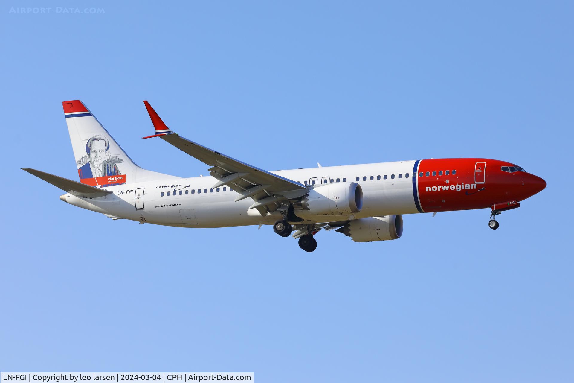LN-FGI, 2022 Boeing 737-8 MAX C/N 65185, Copenhagen 4.3.2024