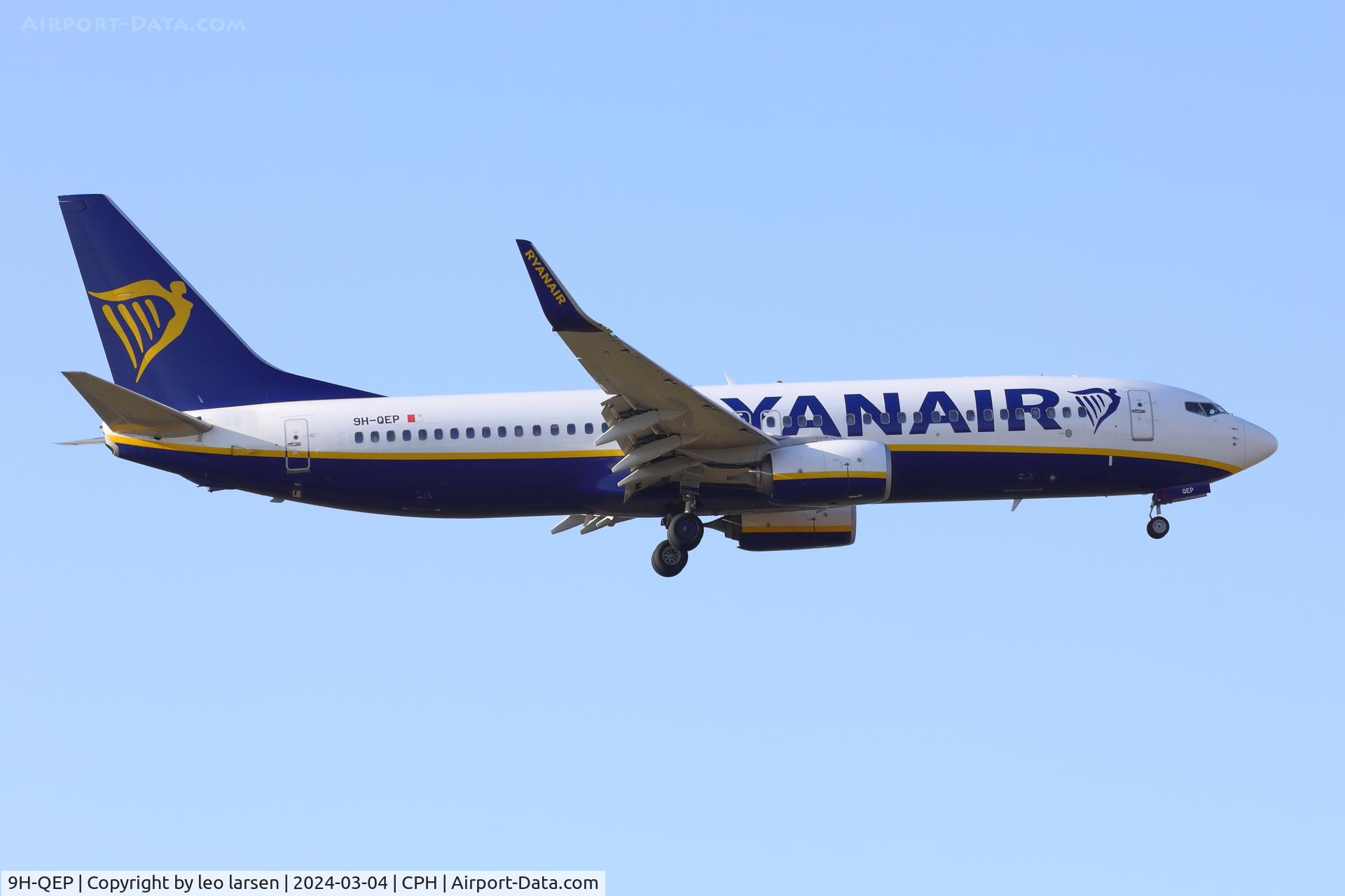 9H-QEP, 2018 Boeing 737-8AS C/N 44834, Copenhagen 4.3.2024