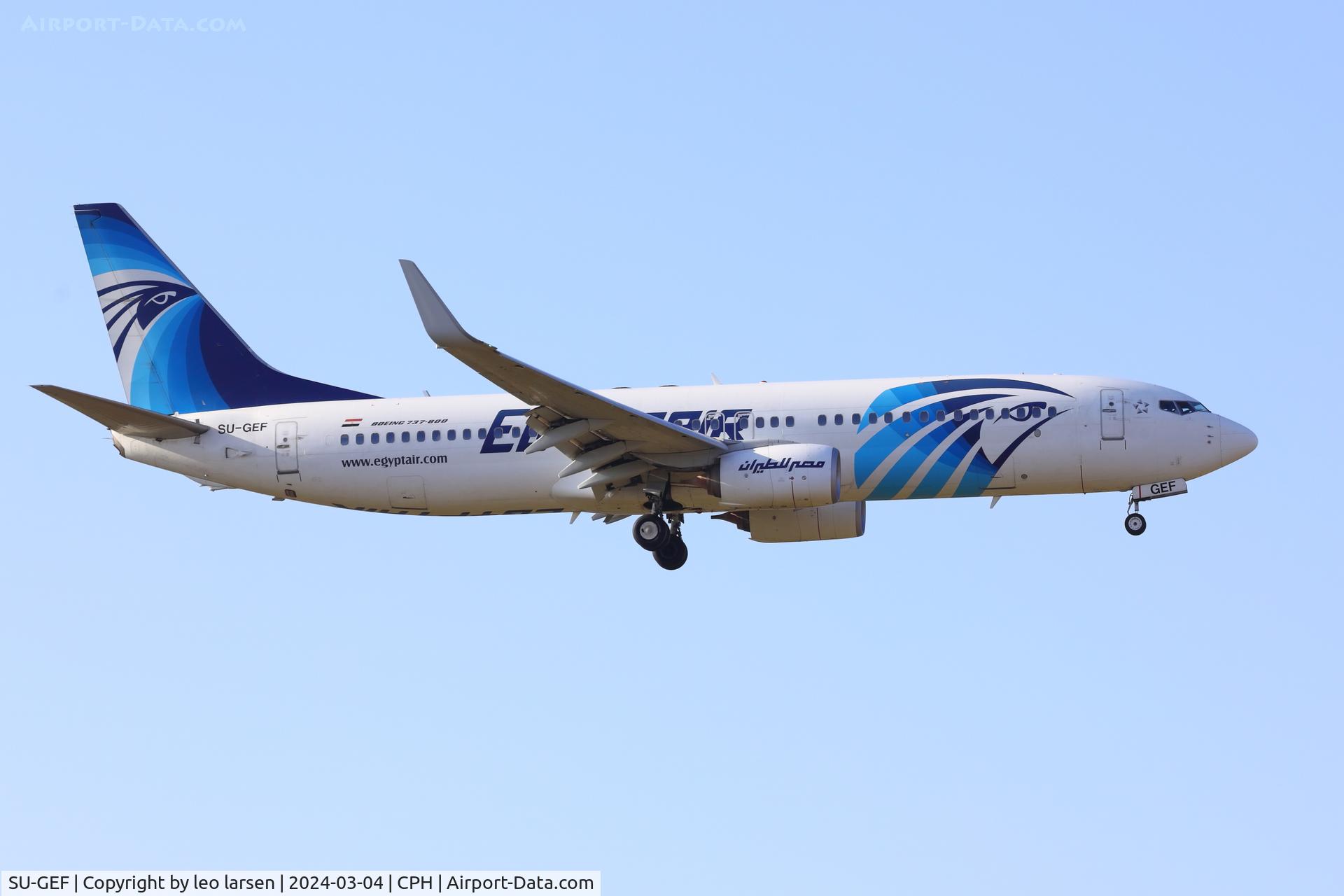 SU-GEF, 2016 Boeing 737-800 C/N 63692, Copenhagen 4.3.2024