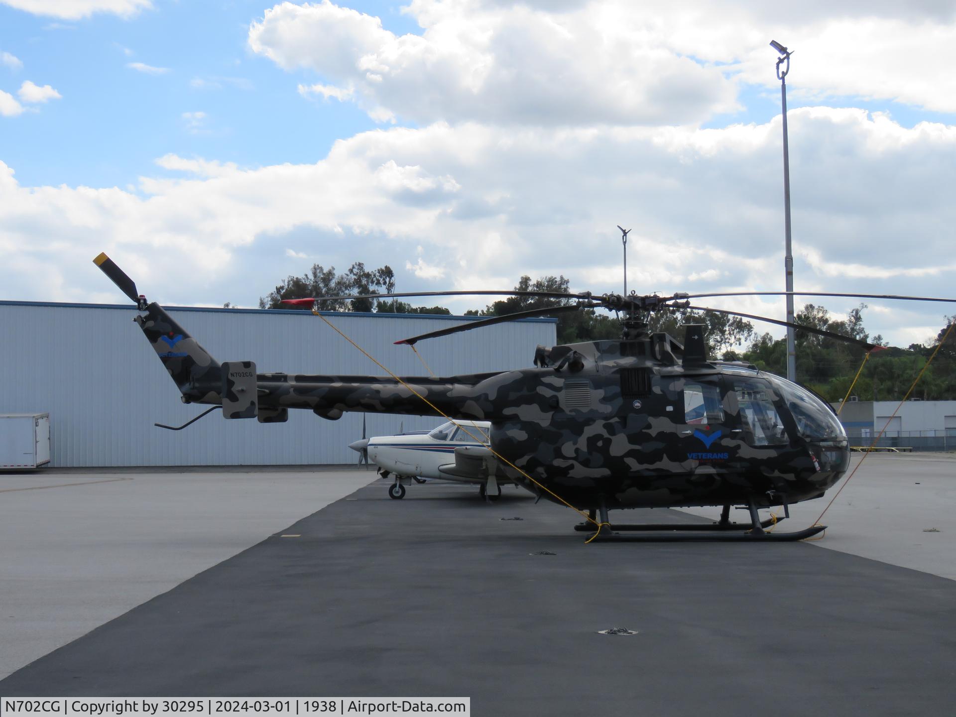 N702CG, 1980 MBB Bo.105P C/N 6030, Parked