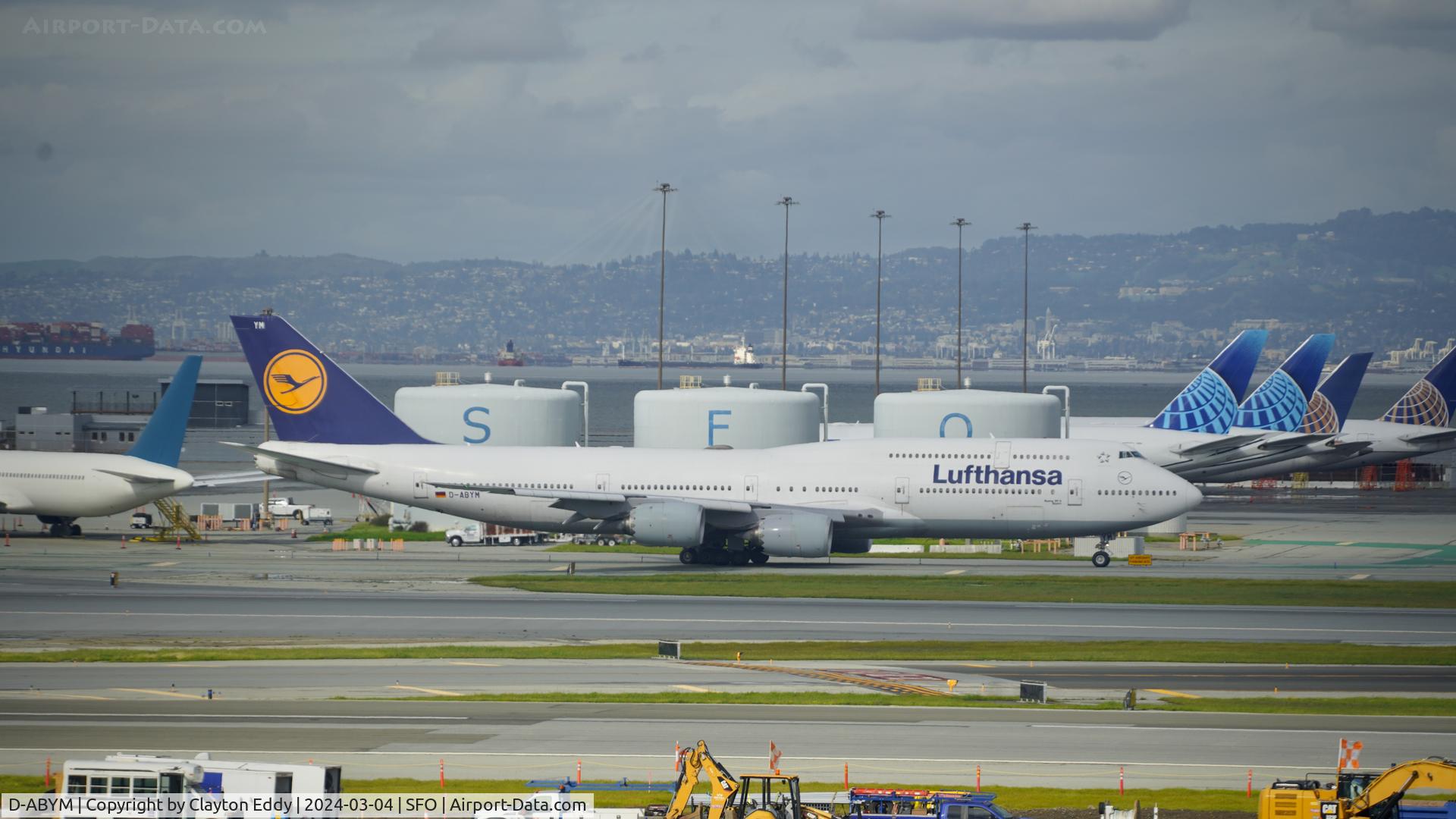 D-ABYM, 2014 Boeing 747-830 C/N 37837, SFO 2024.