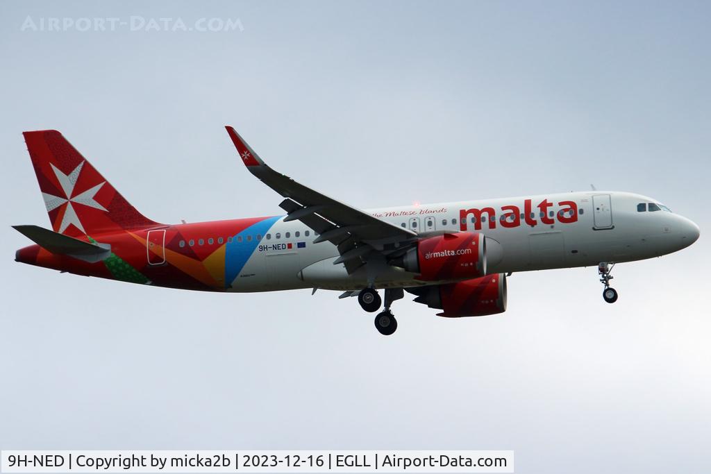 9H-NED, 2020 Airbus A320-251N C/N 10106, Landing