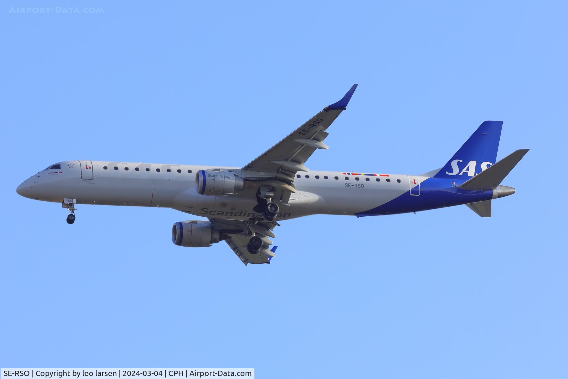 SE-RSO, 2008 Embraer 195LR (ERJ-190-200LR) C/N 19000168, Copenhagen 4.3.2024