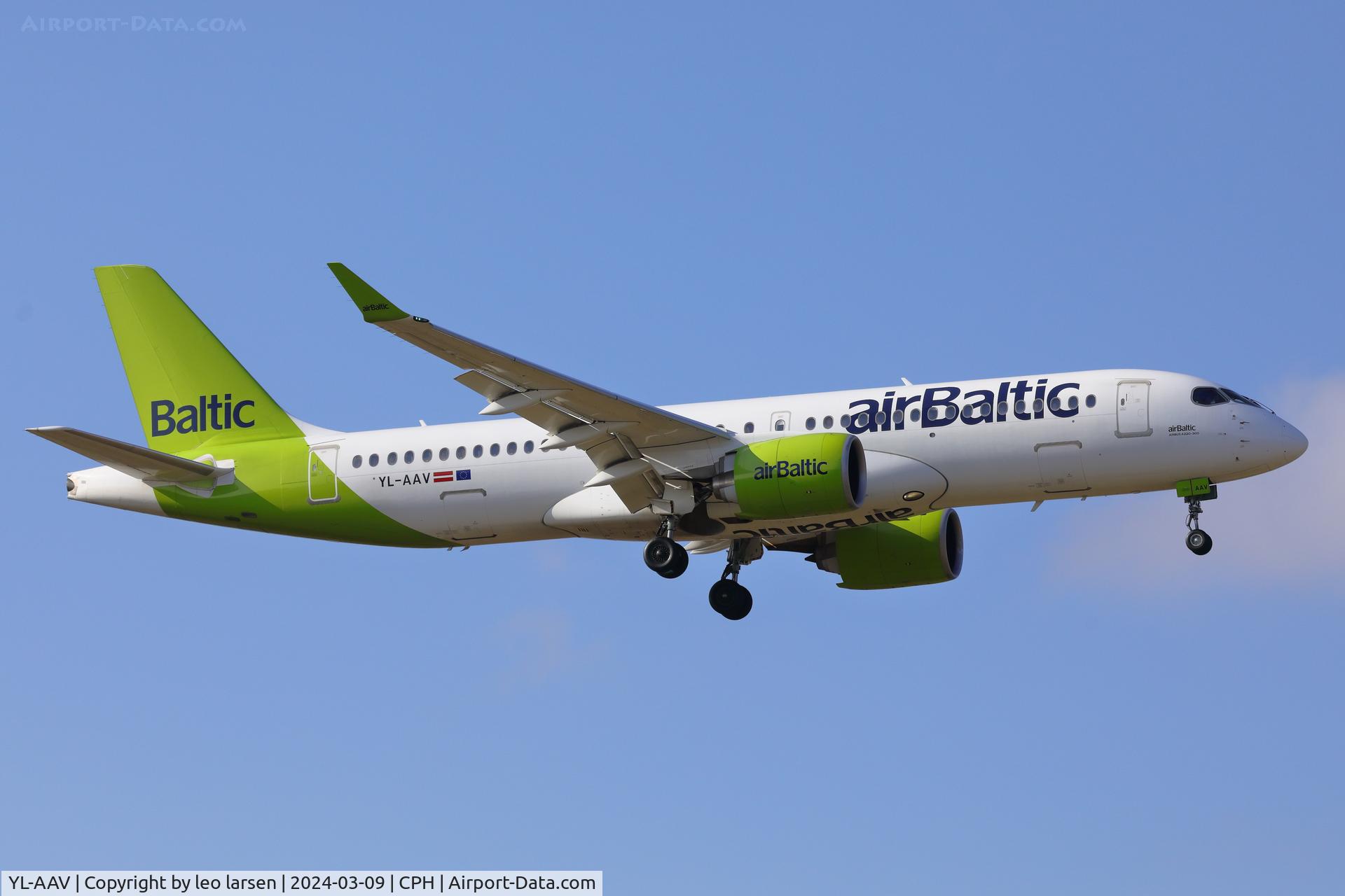 YL-AAV, 2019 Airbus A220-300 C/N 55071, Copenhagen 9.3.2024