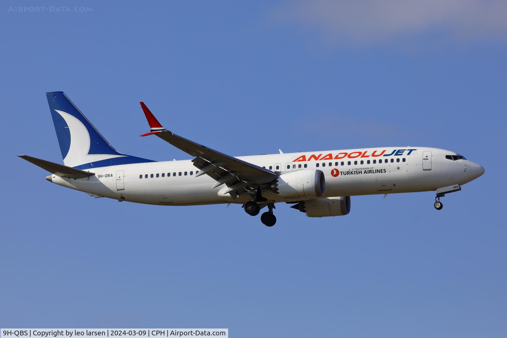 9H-QBS, 2016 Boeing 737-8AS C/N 44711, Copenhagen 9.3.2024
