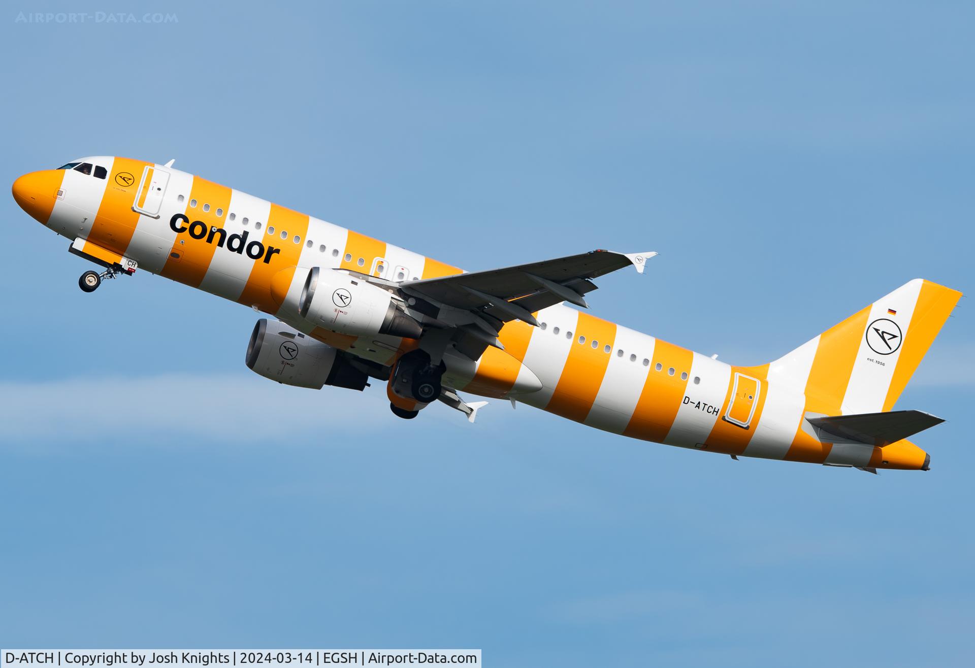 D-ATCH, 2001 Airbus A320-212 C/N 1437, Departing After Respray.