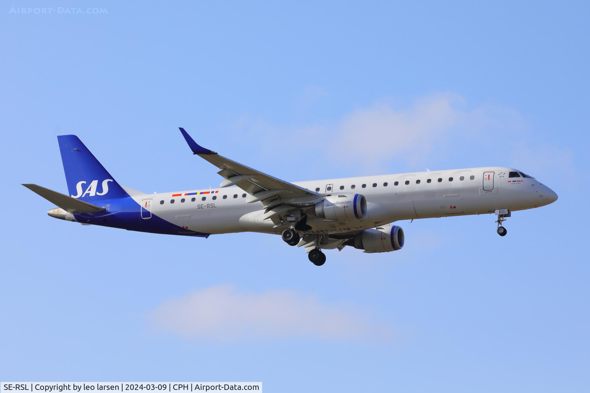 SE-RSL, 2007 Embraer 195LR (ERJ-190-200LR) C/N 1900128, Copenhagen 9.3.2024