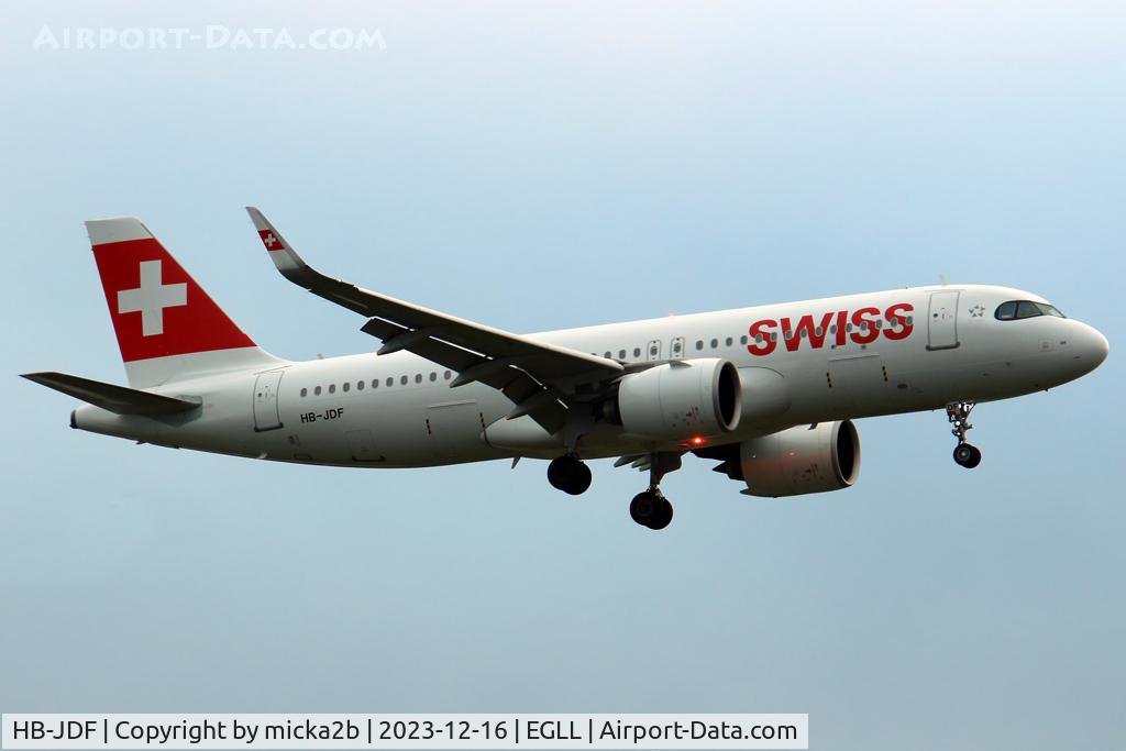 HB-JDF, 2022 Airbus A320-271N C/N 10735, Landing