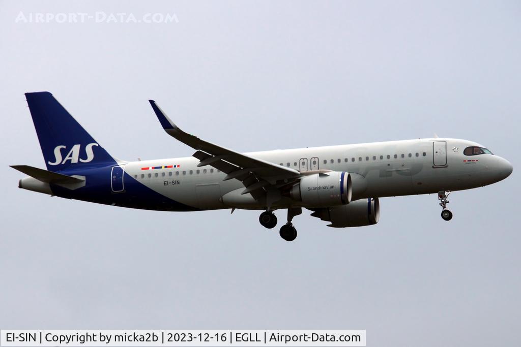 EI-SIN, 2022 Airbus A320-251N C/N 10629, Landing