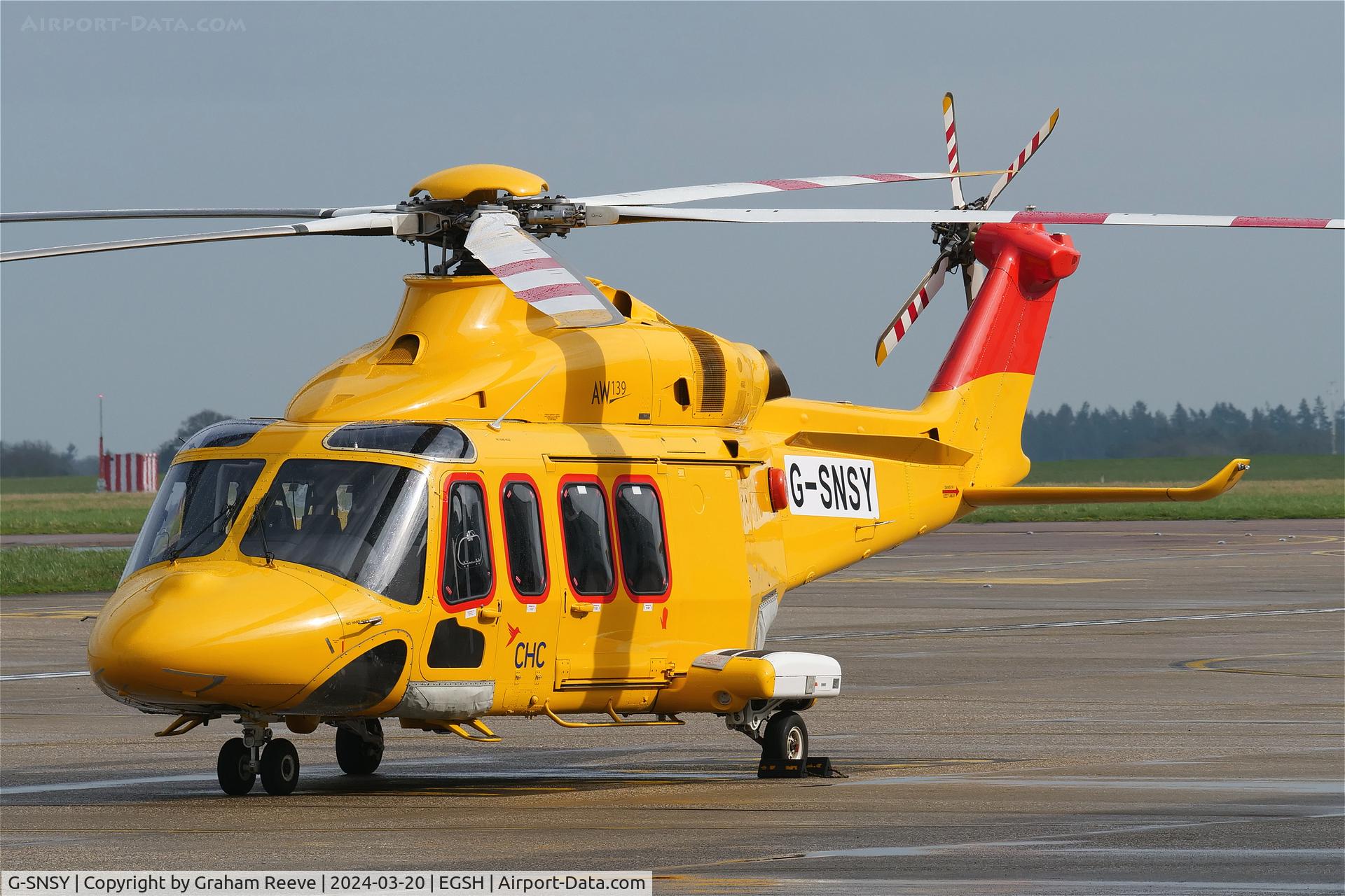 G-SNSY, 2015 AgustaWestland AW 139 C/N 31700, Parked at Norwich.