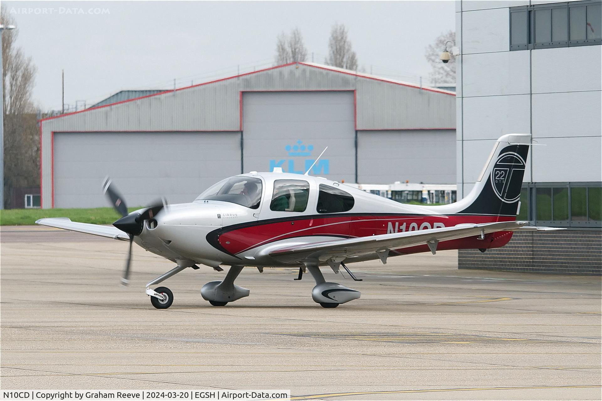 N10CD, 2012 Cirrus SR-22T C/N 0350, Departing from Norwich.