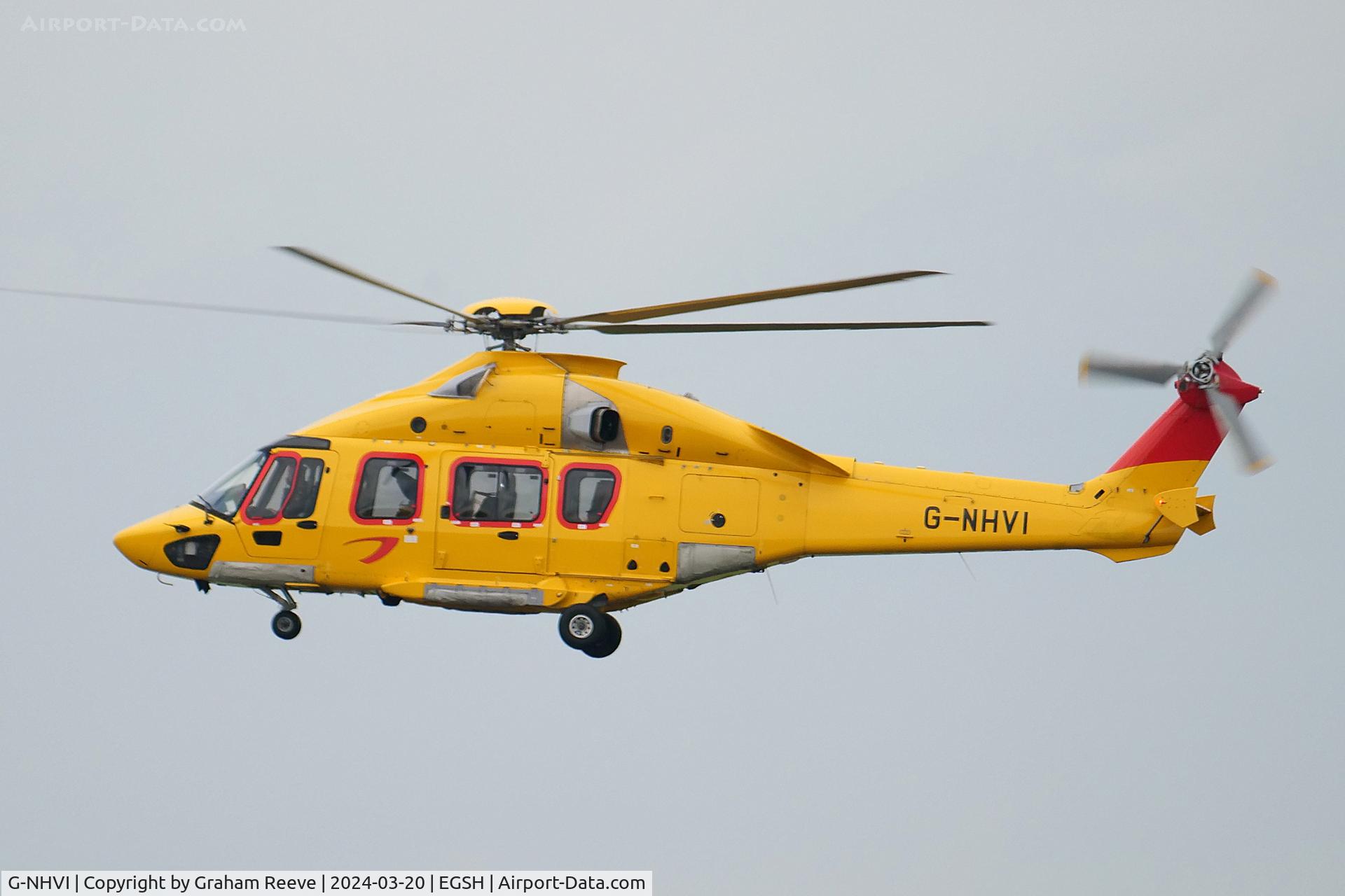 G-NHVI, 2015 Airbus Helicopters EC-175B C/N 5010, Departing from Norwich.