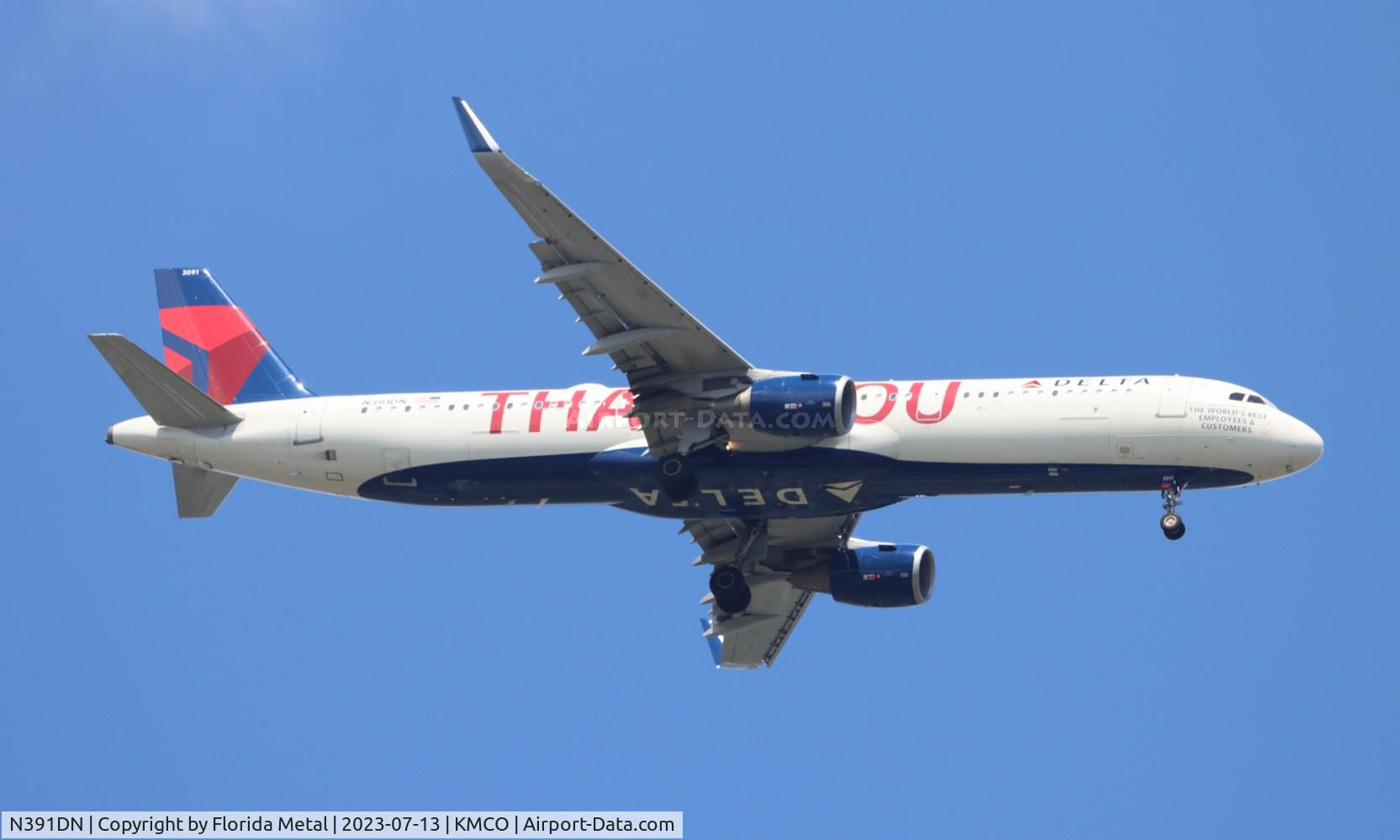 N391DN, 2019 Airbus A321-211 C/N 9027, DAL A321 Thank You zx MSP-MCO