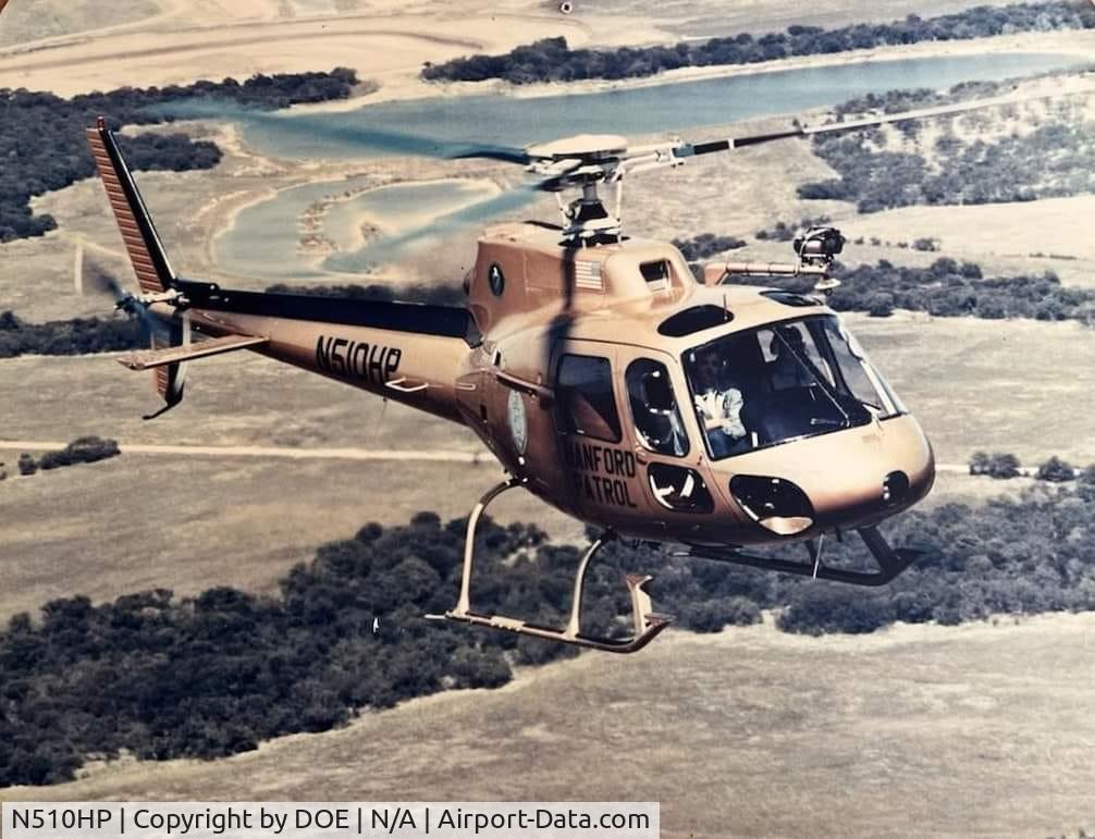 N510HP, Aerospatiale AS-350D AStar C/N 1555, One of two aircraft used at the Hanford Nuclear Site Richland Washington. Hanford Patrol Department of Energy.   (circa 1993).
