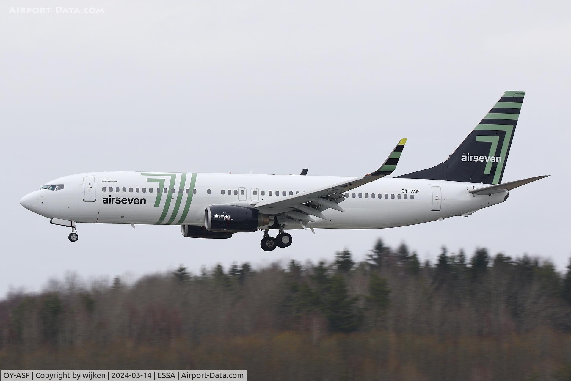 OY-ASF, 2007 Boeing 737-8GJ C/N 34904, RWY 26