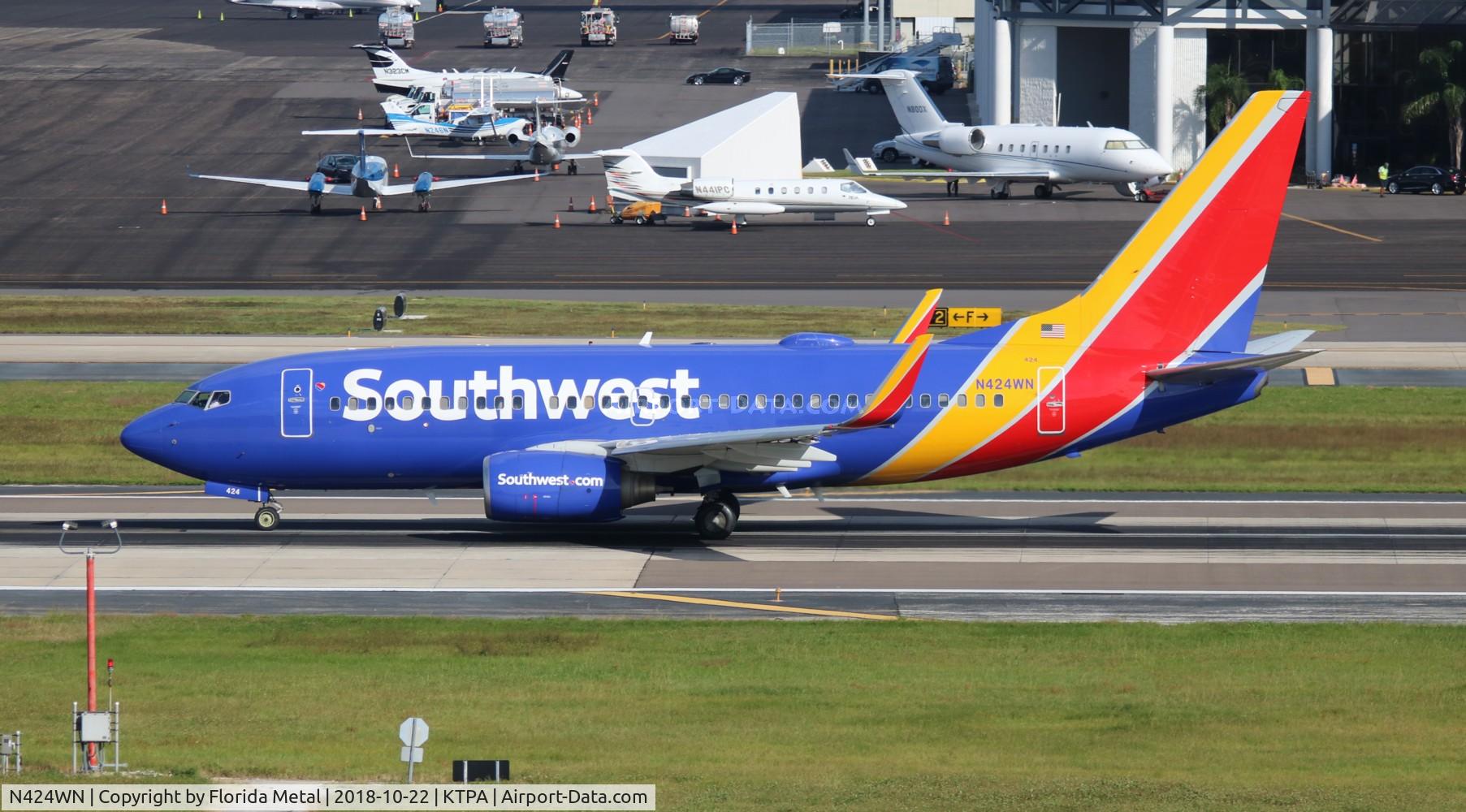 N424WN, 2002 Boeing 737-7H4 C/N 29828, SWA 737 zx TPA-BNA