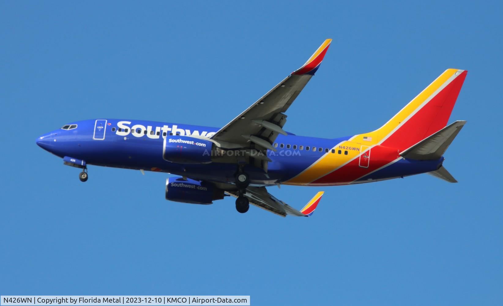N426WN, 2002 Boeing 737-7H4 C/N 29830, SWA 737 nc zx MCI-MCO