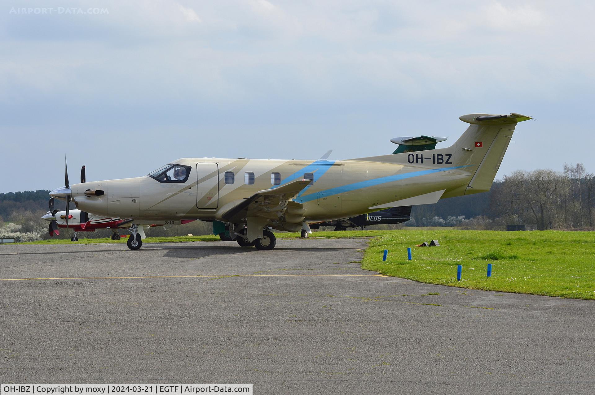 OH-IBZ, 2023 Pilatus PC-12NGX C/N 2313, Pilatus PC-12NGX of FLY 7 at Fairoaks about to depart to Saanen LSGK.