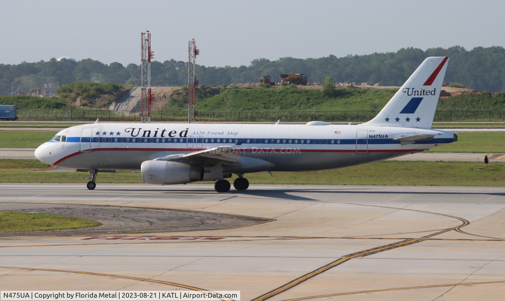 N475UA, 2001 Airbus A320-232 C/N 1495, UAL A320 retro zx ATL-IAD