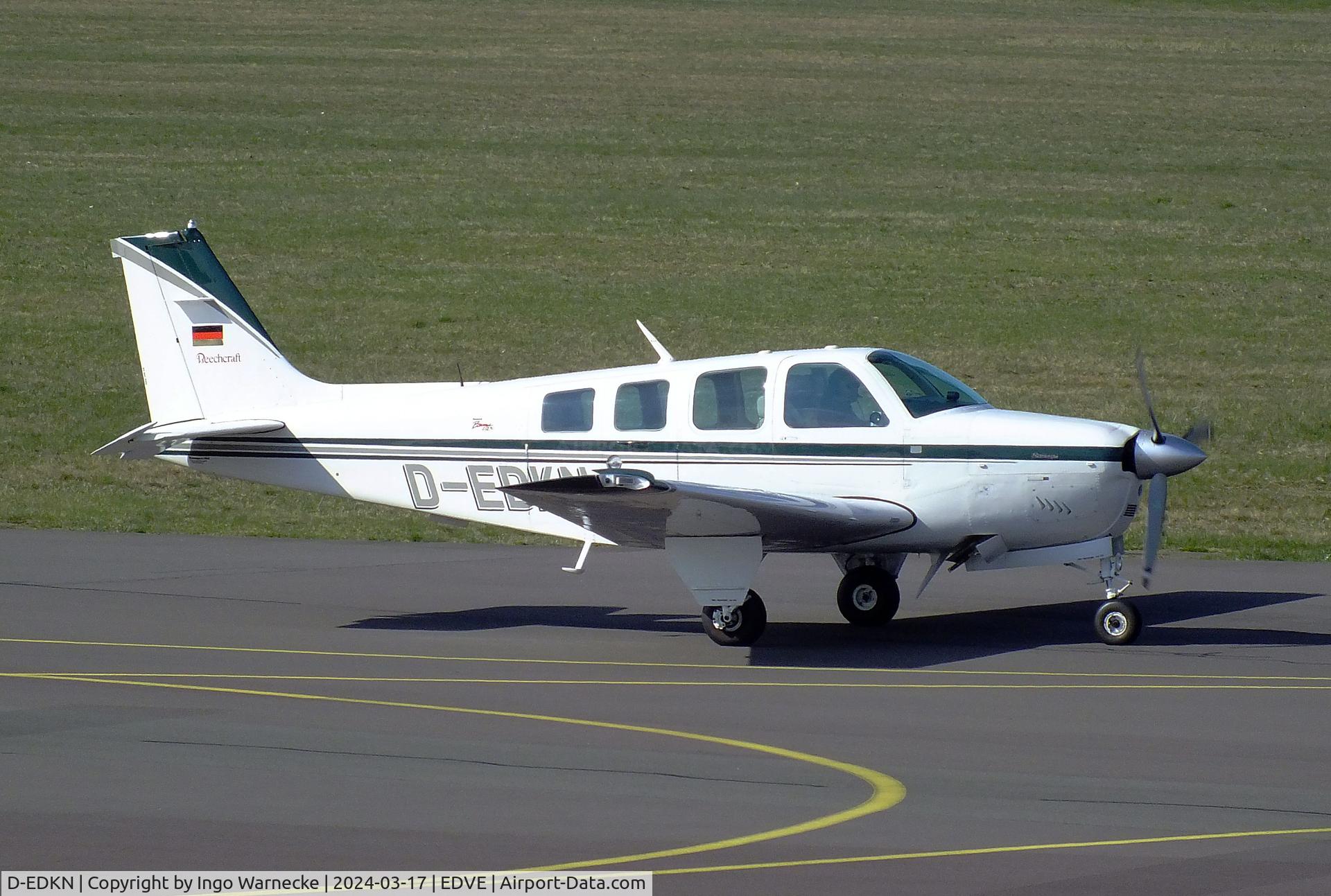 D-EDKN, 1980 Beech A36 Bonanza 36 C/N E-1697, Beechcraft A36 Bonanza at Braunschweig/Wolfsburg airport, Waggum