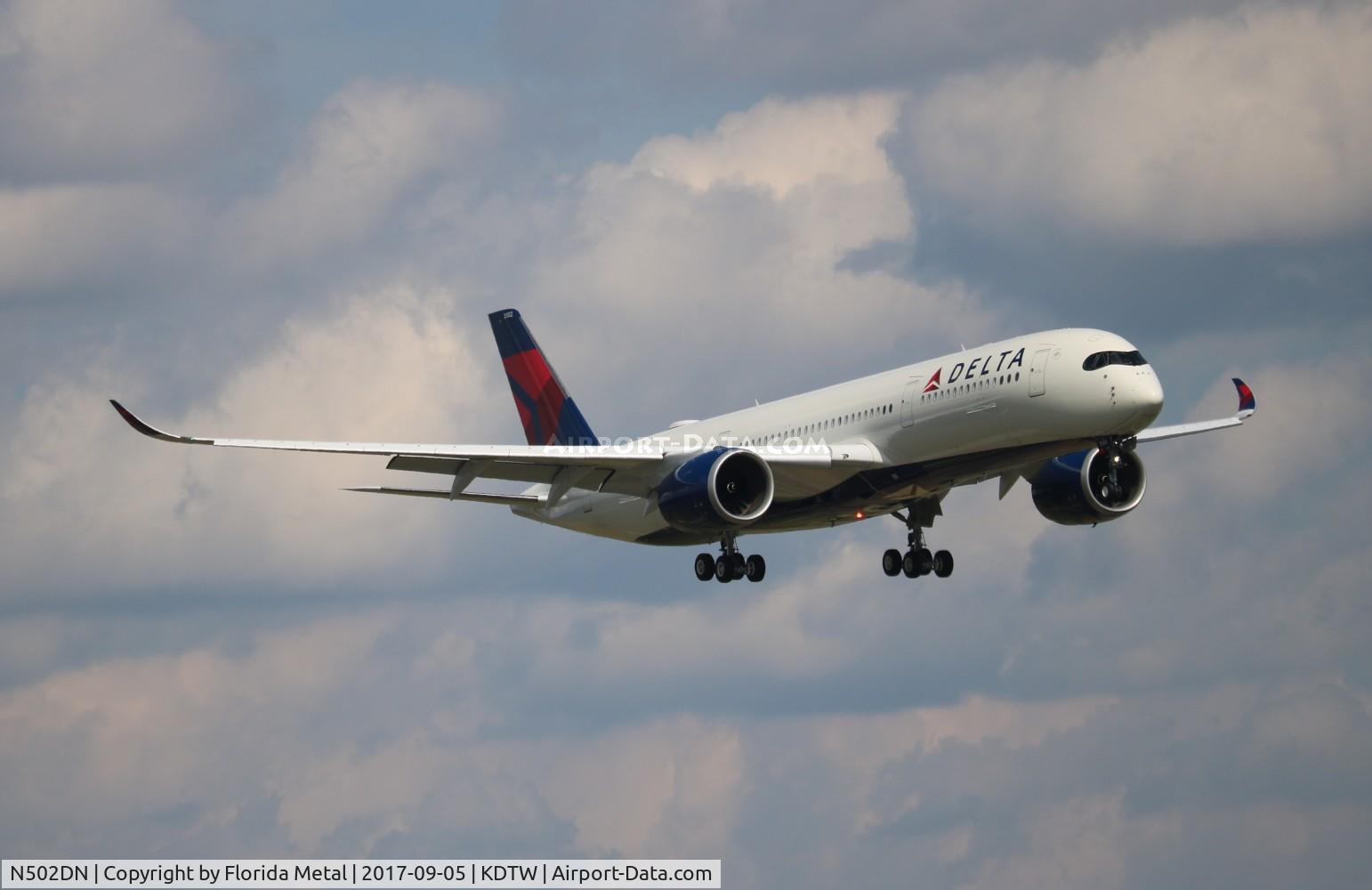 N502DN, 2017 Airbus A350-941 C/N 135, DAL A359 zx doing a test flight as A350 was introduced flying ATL-CVG-DTW
