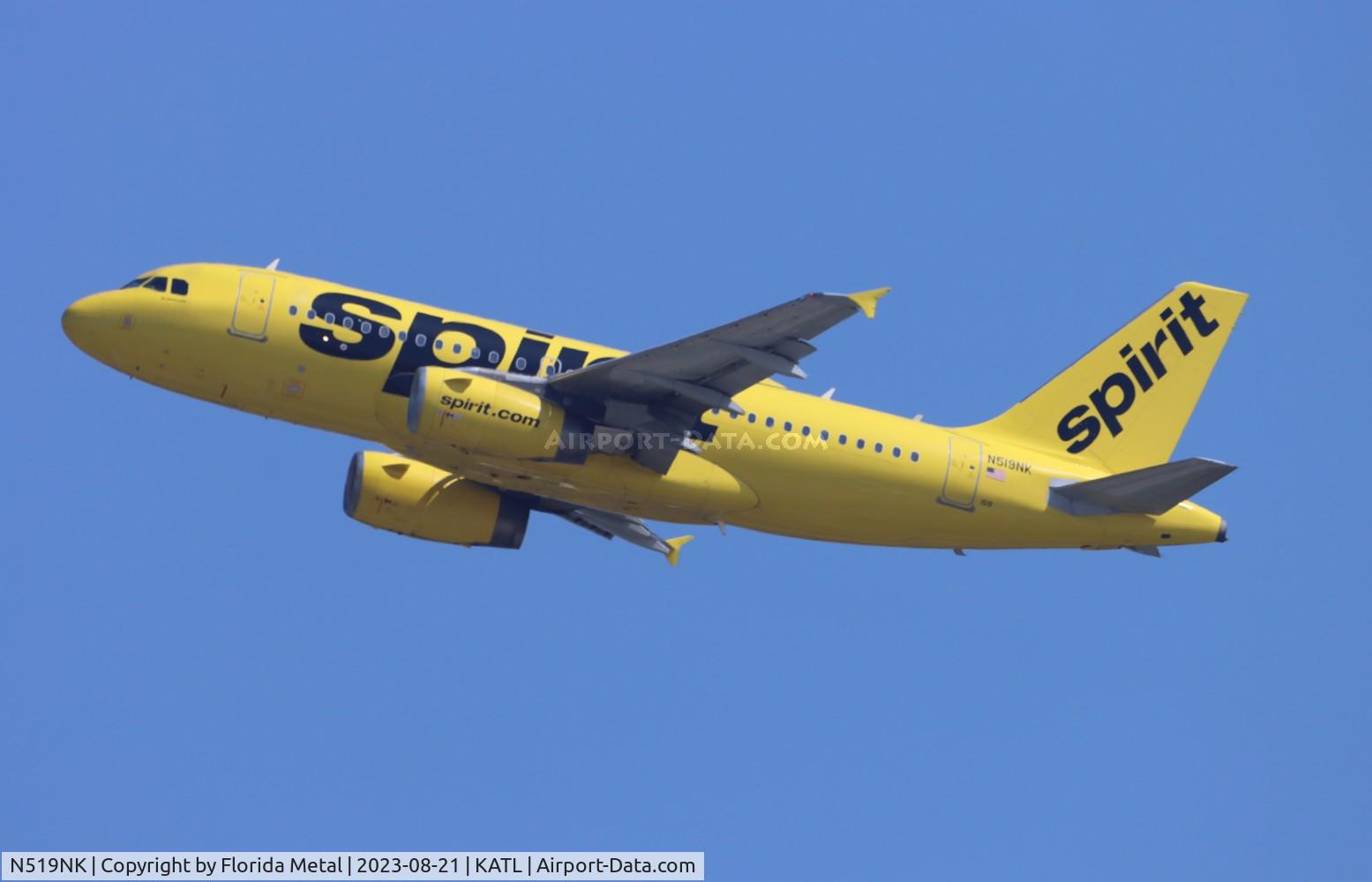 N519NK, 2006 Airbus A319-132 C/N 2723, NKS A319 yellow zx ATL-LAX