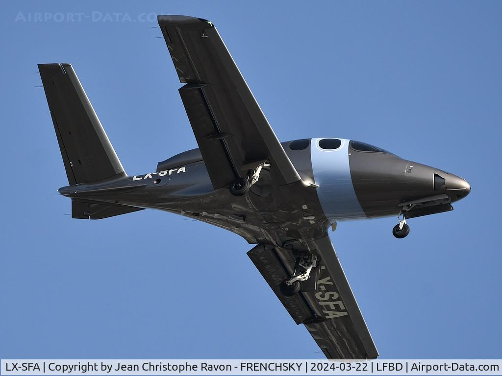 LX-SFA, 2023 Cirrus SF50 G2+ Vision C/N 0422, Payerne (VIP)	Bordeaux (BOD)	(JFA49F)