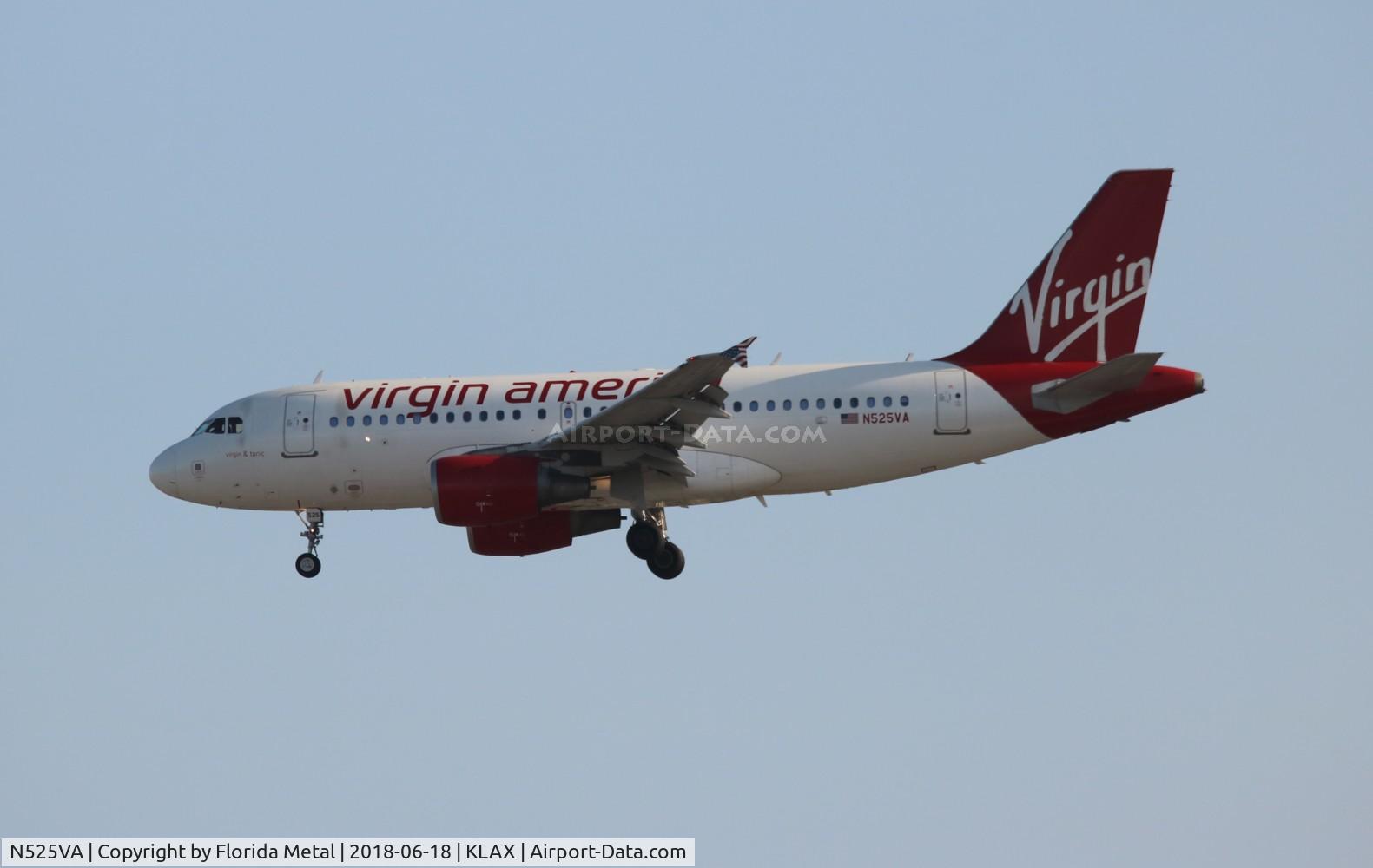 N525VA, 2007 Airbus A319-112 C/N 3324, VRD A319 zx SFO-LAX