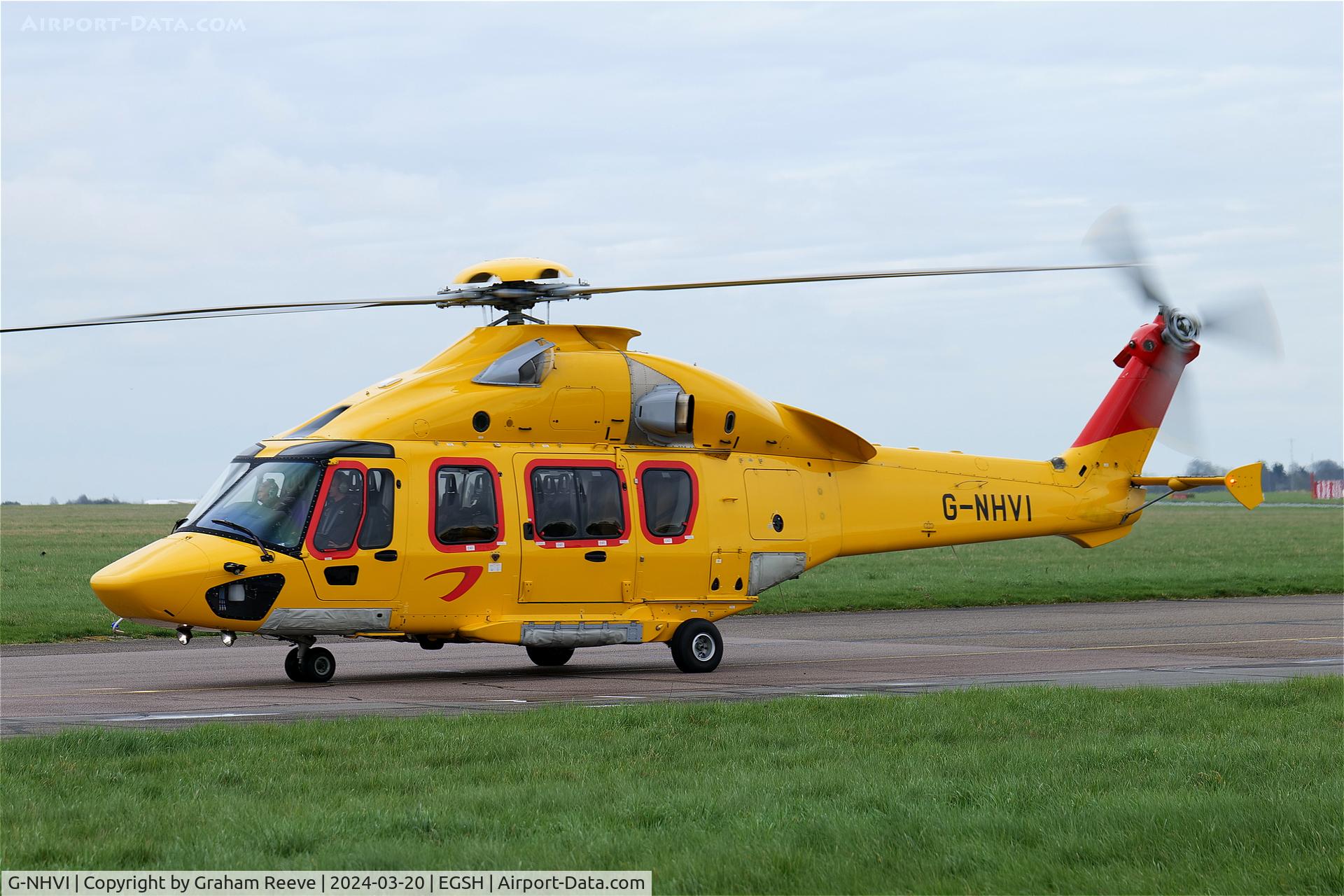 G-NHVI, 2015 Airbus Helicopters EC-175B C/N 5010, Just landed at Norwich.