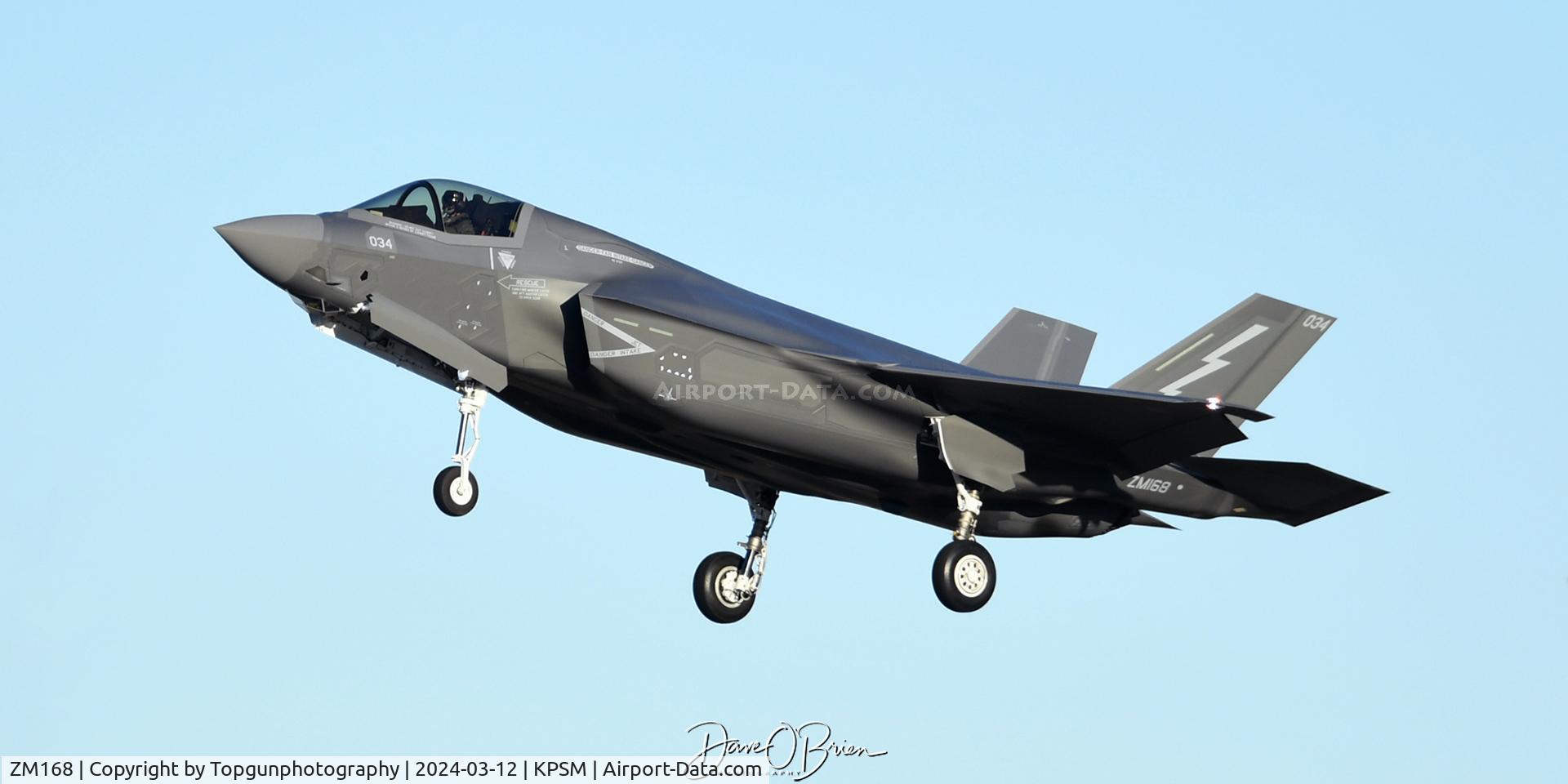 ZM168, 2023 Lockheed Martin F-35B Lightning II C/N BK-34, ASCOT9652 on a short final for RW34