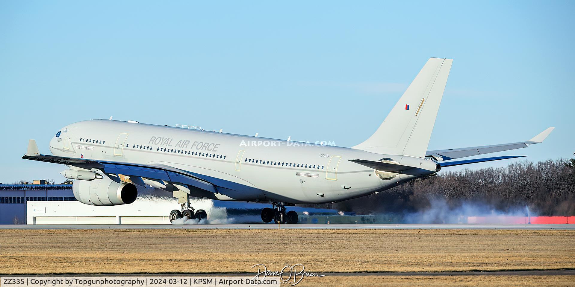 ZZ335, 2012 Airbus KC2 Voyager (A330-243MRTT) C/N 1334, ASCOT9240 touching down