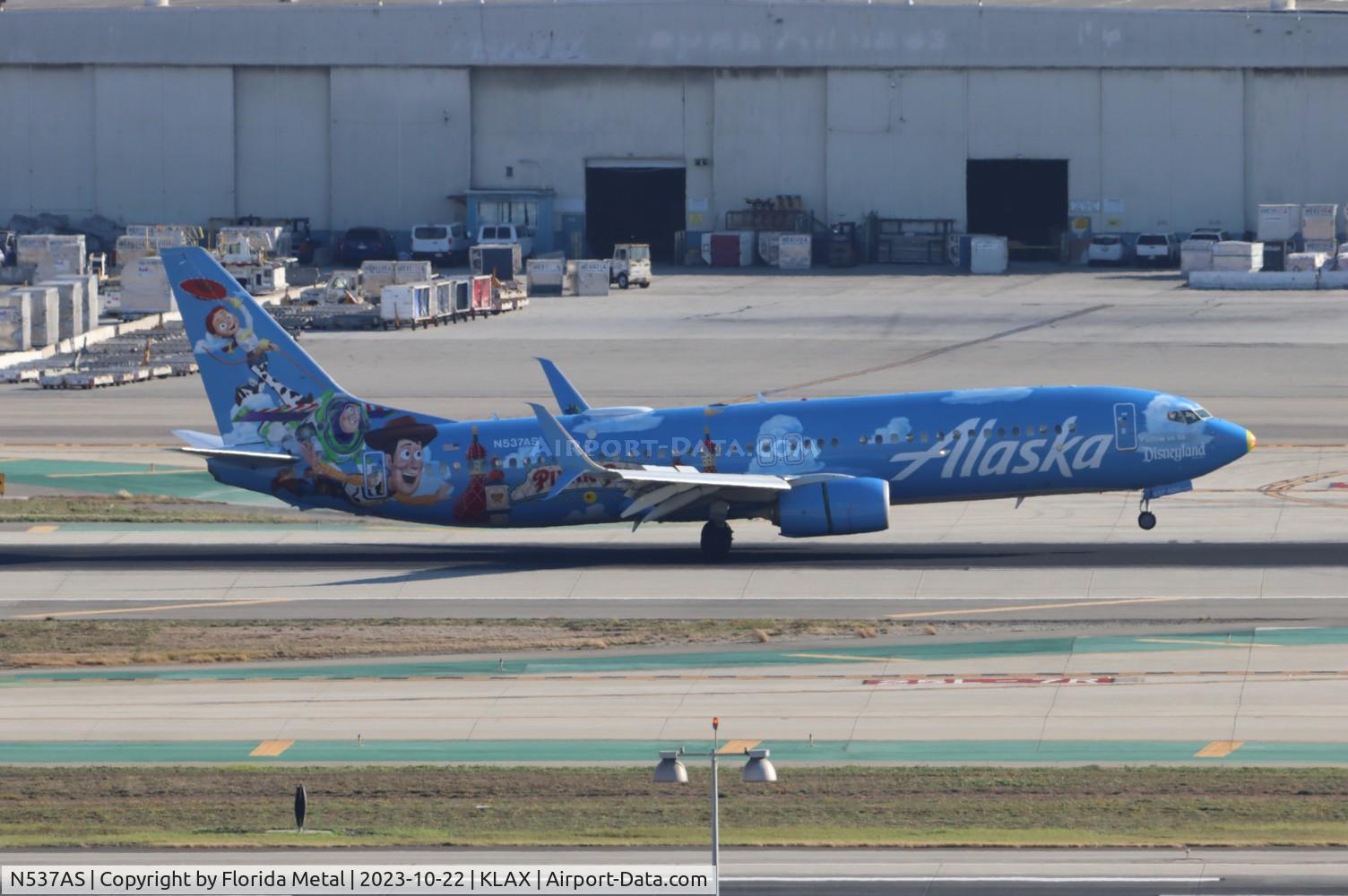 N537AS, 2012 Boeing 737-890 C/N 35204, ASA 738 Pixar zx LIR-LAX
