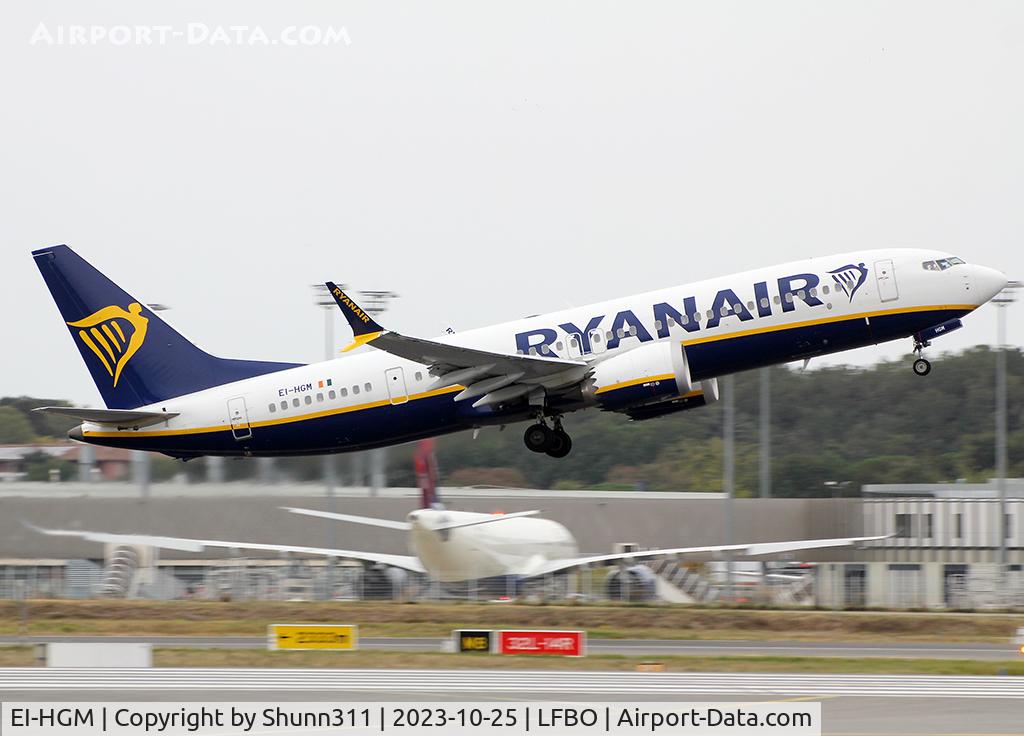 EI-HGM, 2021 Boeing 737-8-200 MAX C/N 65875, Taking off from rwy 32L