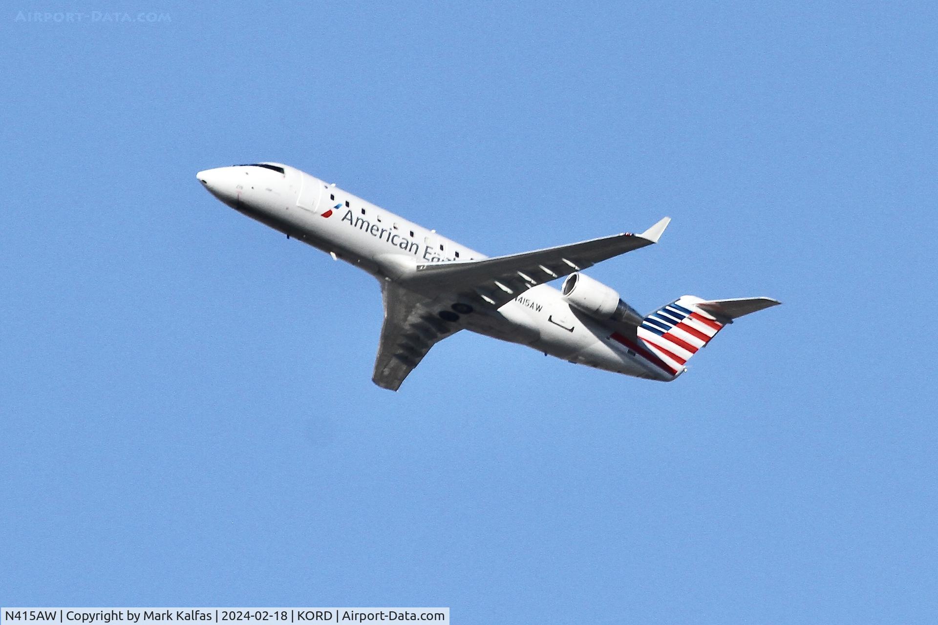 N415AW, 2001 Bombardier CRJ-200LR (CL-600-2B19) C/N 7593, CRJ2 Air Wisconsin/ American Eagle BOMBARDIER INC CL-600-2B19 N415AW AWI5980 ORD-DSM