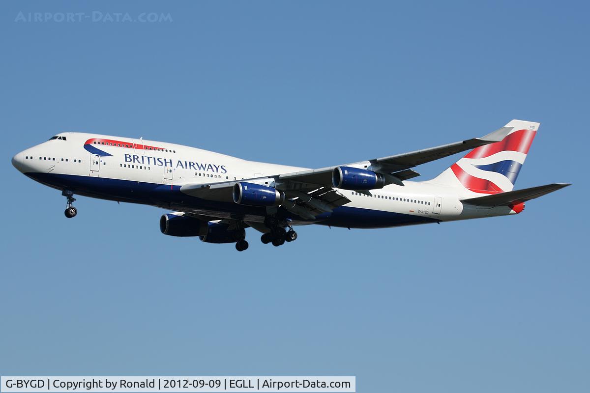 G-BYGD, 1999 Boeing 747-436 C/N 28857, at lhr