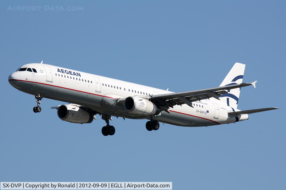 SX-DVP, 2008 Airbus A321-232 C/N 3527, at lhr