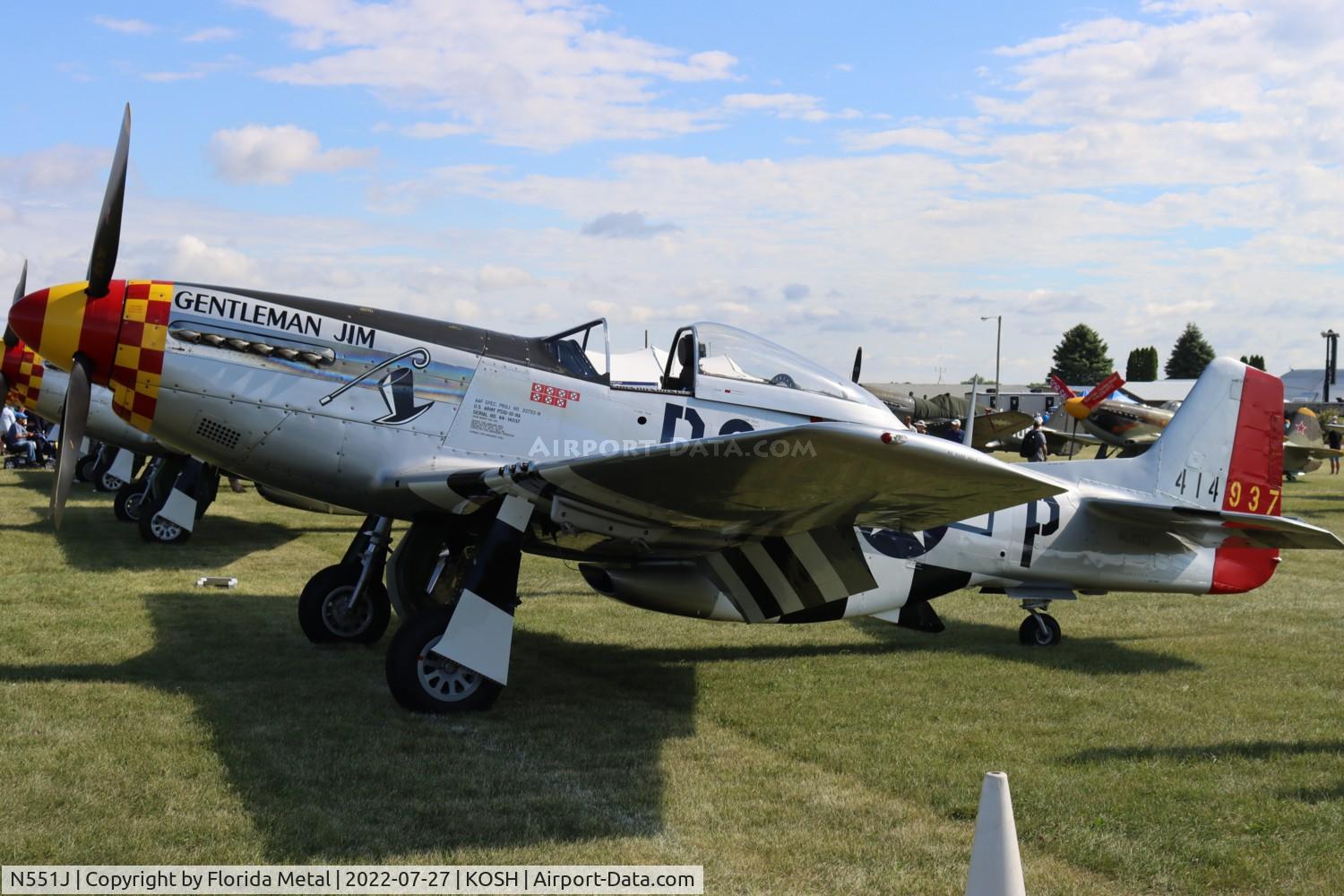 N551J, 1957 North American P-51D Mustang C/N 44-74230, P-51D Gentleman Jim zx