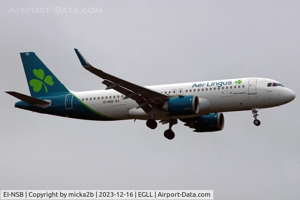 EI-NSB, 2022 Airbus A320-251N C/N 10786, Landing