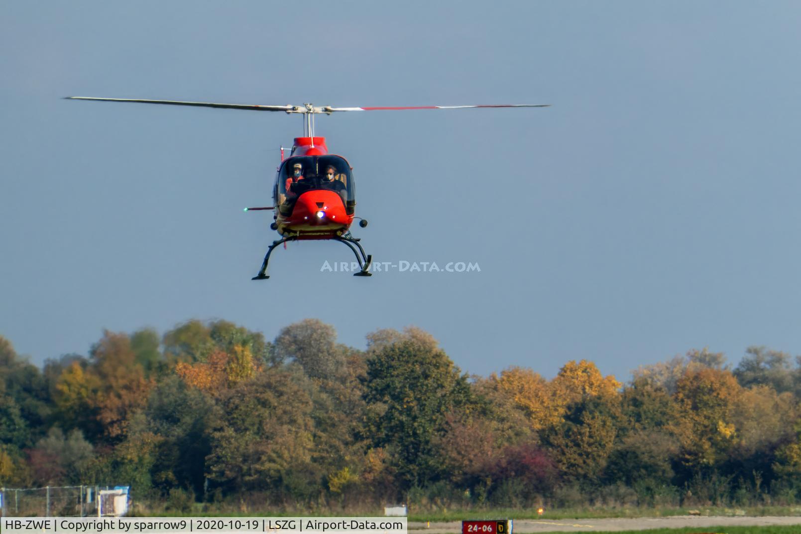 HB-ZWE, 2020 Bell 505 Jet Ranger X C/N 65288, Head-on view at Grenchen