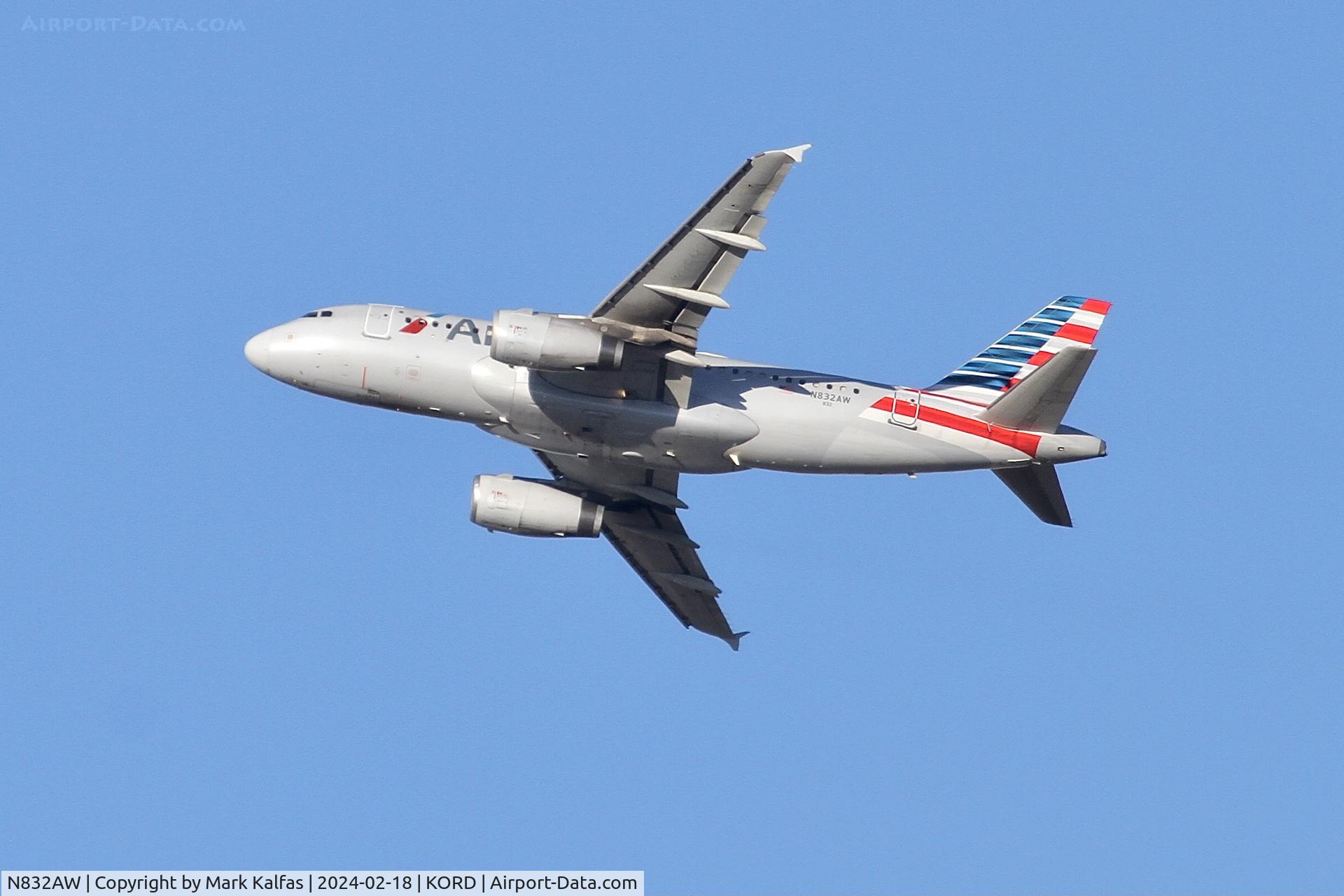 N832AW, 2001 Airbus A319-132 C/N 1643, A319 American Airlines AIRBUS INDUSTRIE A319-132 N832AW AAL1026 ORD-DTW