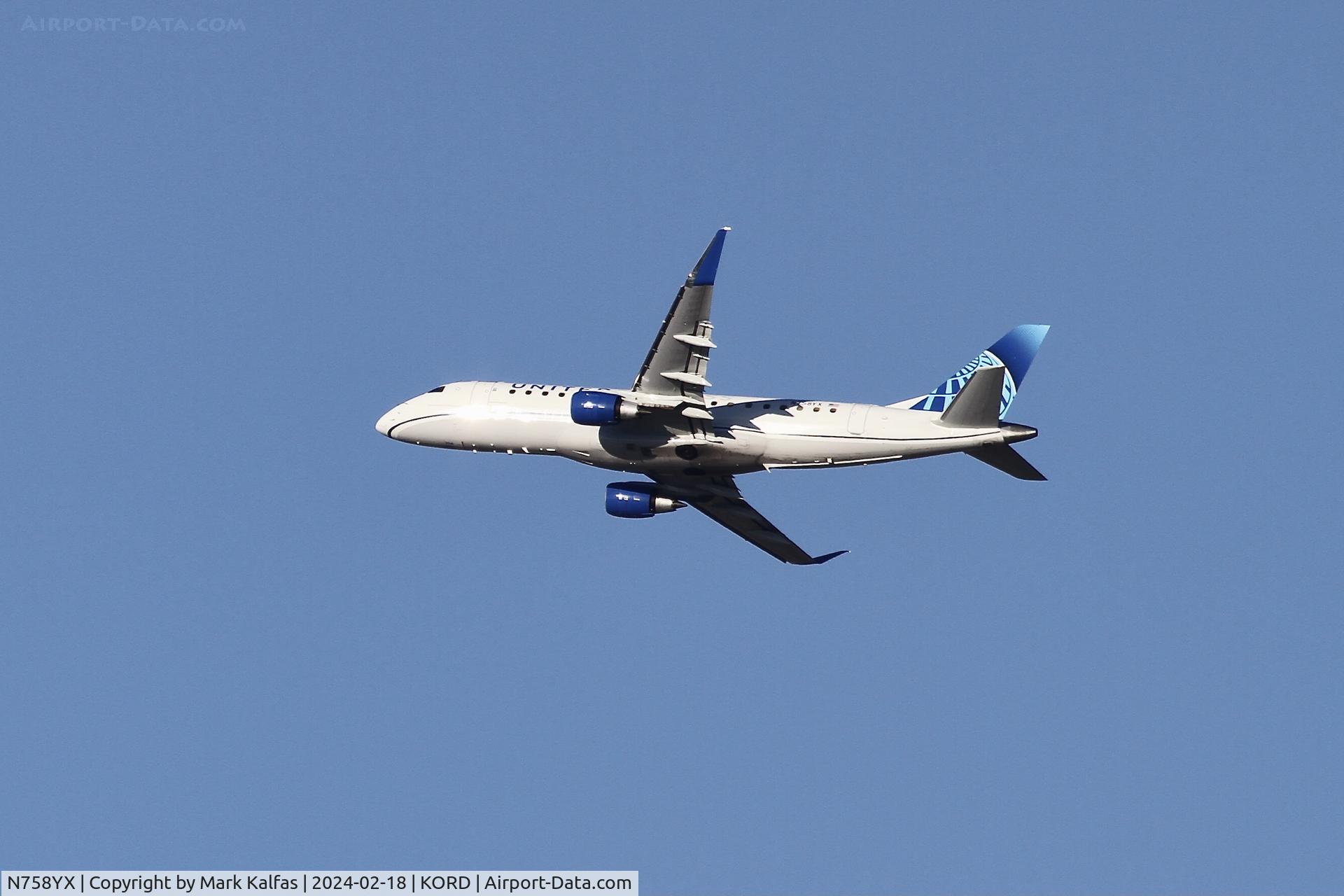 N758YX, 2023 Embraer 175LR (ERJ-170-200LR) C/N 17000936, E75L Republic Airways/United Express EMBRAER 175LW N758YX RPA3620 ORD-TVC