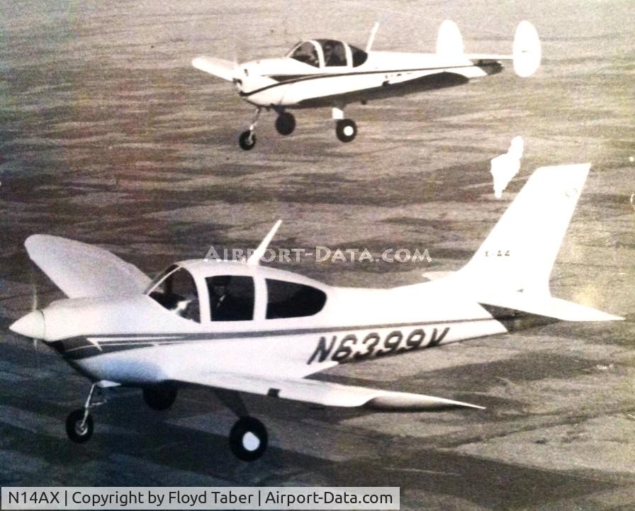 N14AX, 1983 Alon X-A4 C/N 001, N14AX in its original N number registration N6399K or N6399X in flight 1966