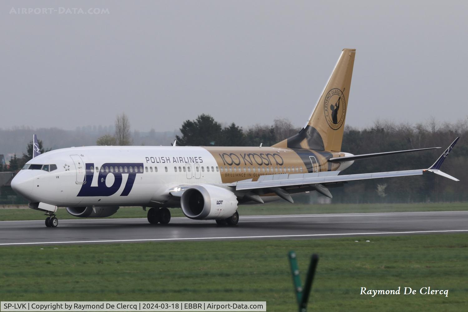 SP-LVK, 2021 Boeing 737-8 MAX C/N 43325, Landing at Brussels Airport.