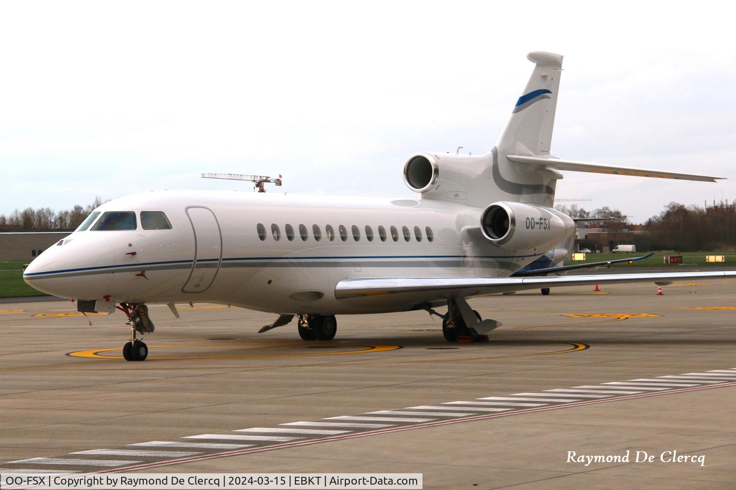 OO-FSX, 2021 Dassault Falcon 7X C/N 293, At Kortrijk Airport.