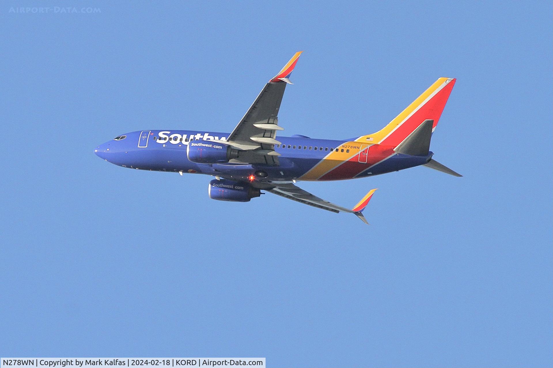 N278WN, 2007 Boeing 737-7H4 C/N 36441, B737 Southwest BOEING 737-7H4 N278WN SWA2104 ORD-DEN