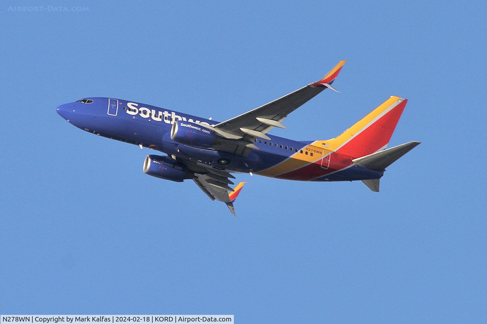 N278WN, 2007 Boeing 737-7H4 C/N 36441, B737 Southwest BOEING 737-7H4 N278WN SWA2104 ORD-DEN