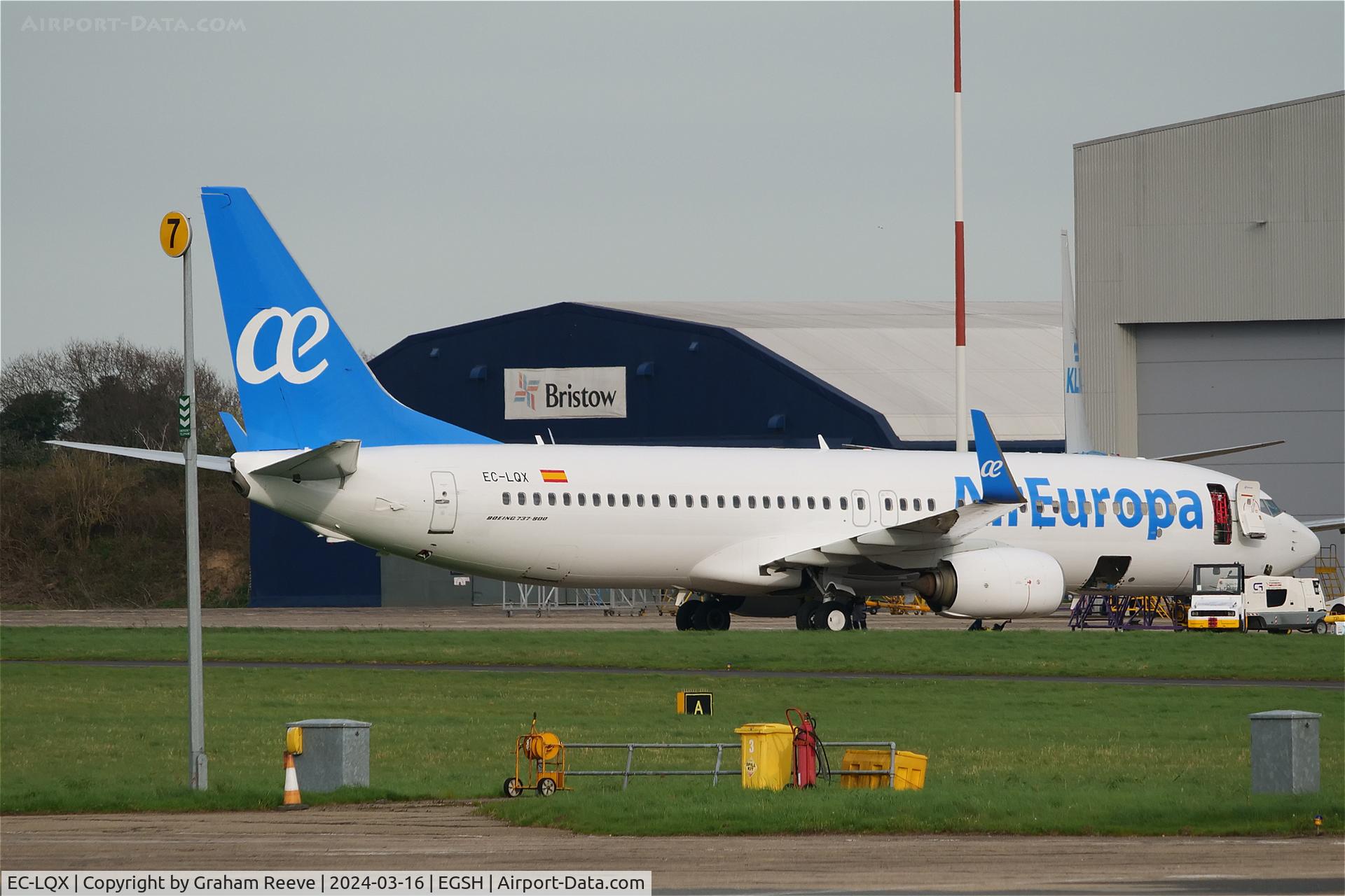 EC-LQX, 2012 Boeing 737-85P C/N 36589, Parked at Norwich.
